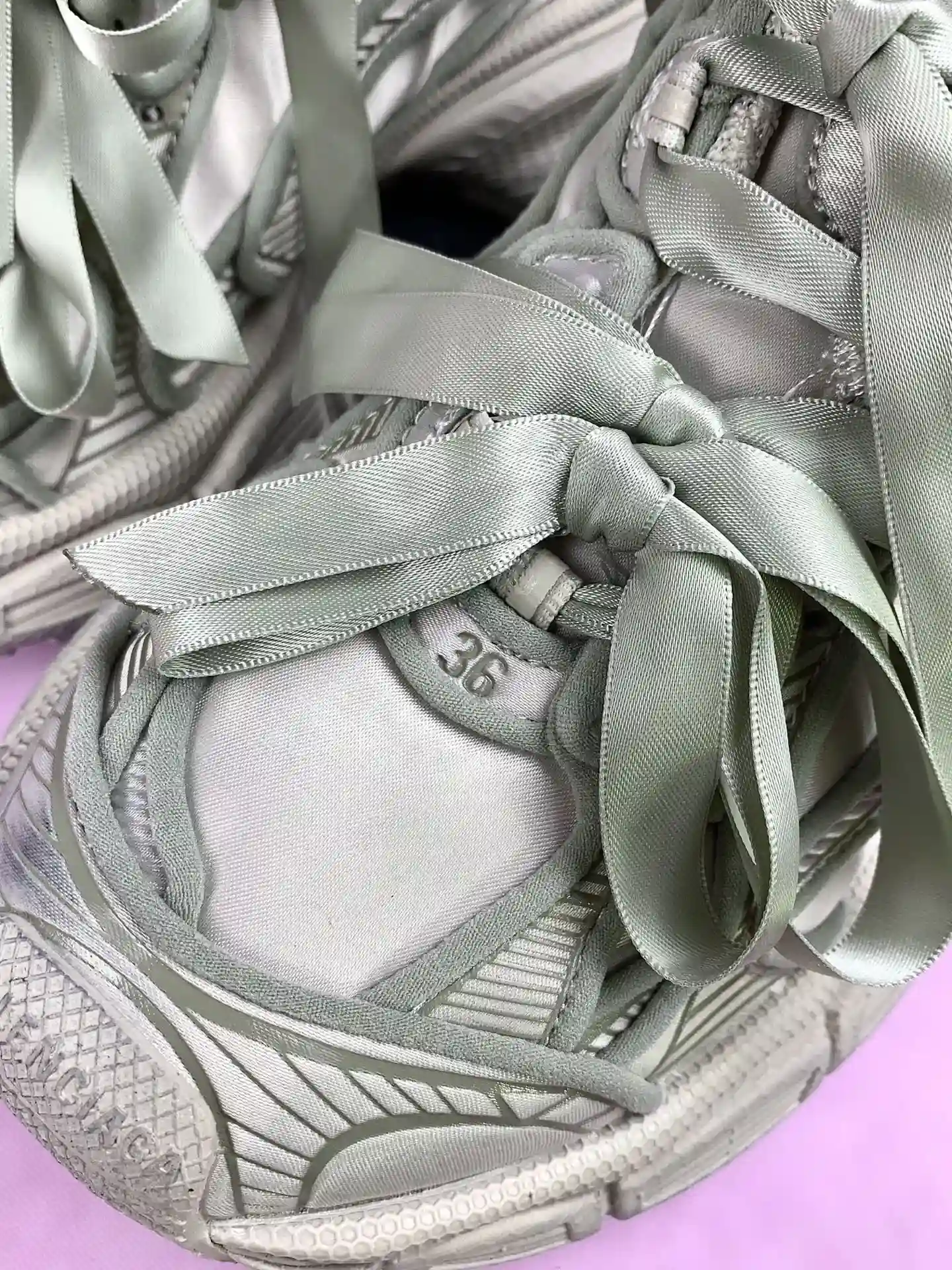 3XL Satin Bow Sneaker in Taupe product photo from LabelPicks