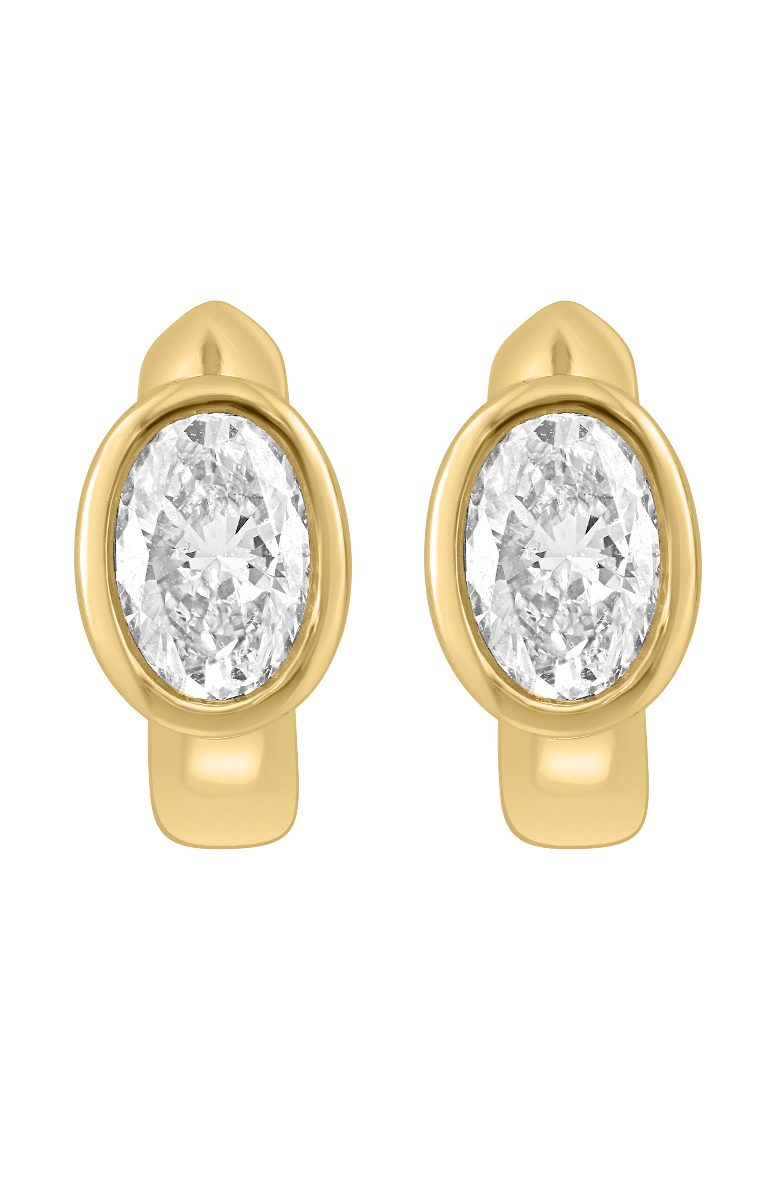 EFFY Oval Lab Grown Diamond Huggie Hoop Earrings