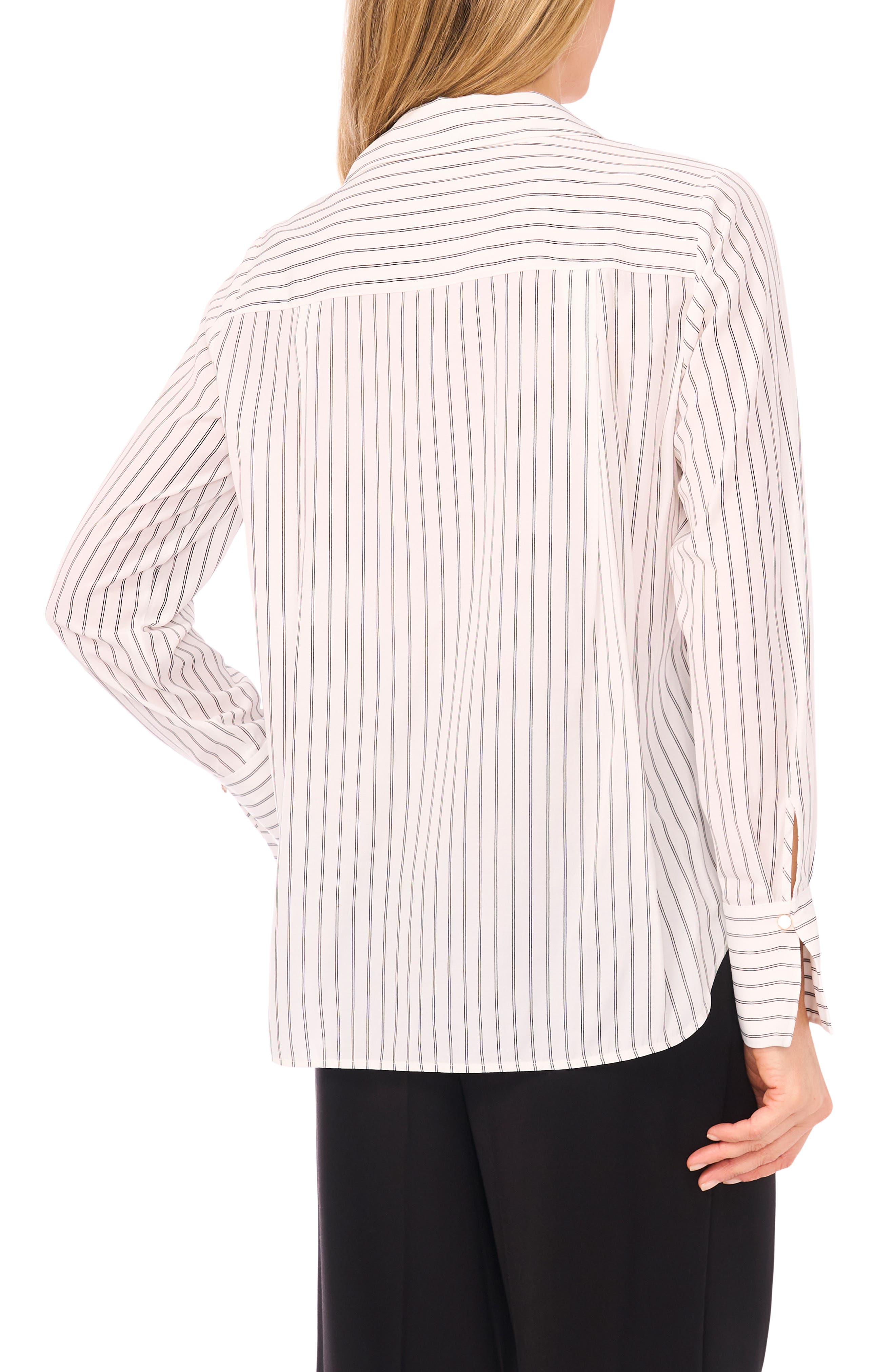 Halogen® Stripe Johnny Collar Shirt