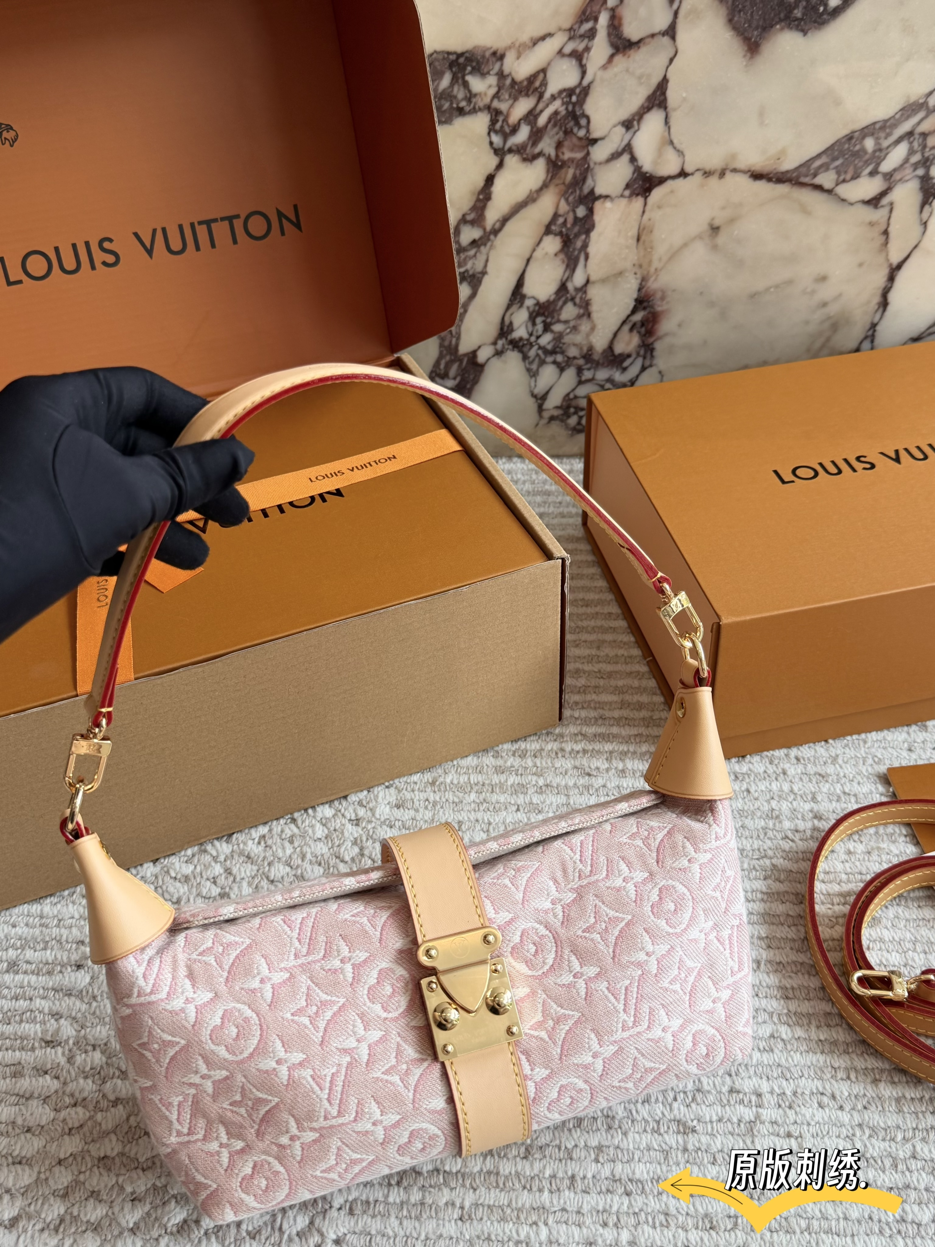 LV Pochette Mia pink bag