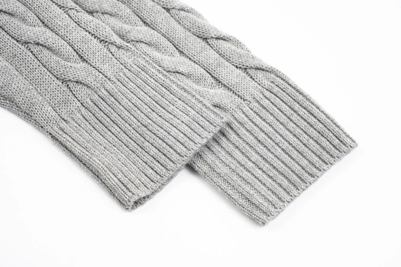 Ralph Lauren Light Grey Pony Embroidered Cable Knit Crewneck Sweater product photo from LabelPicks