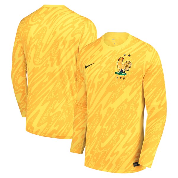 France National Team Nike Youth 2024 Goalkeeper Replica Stadium Long Sleeve Jersey - Yellow