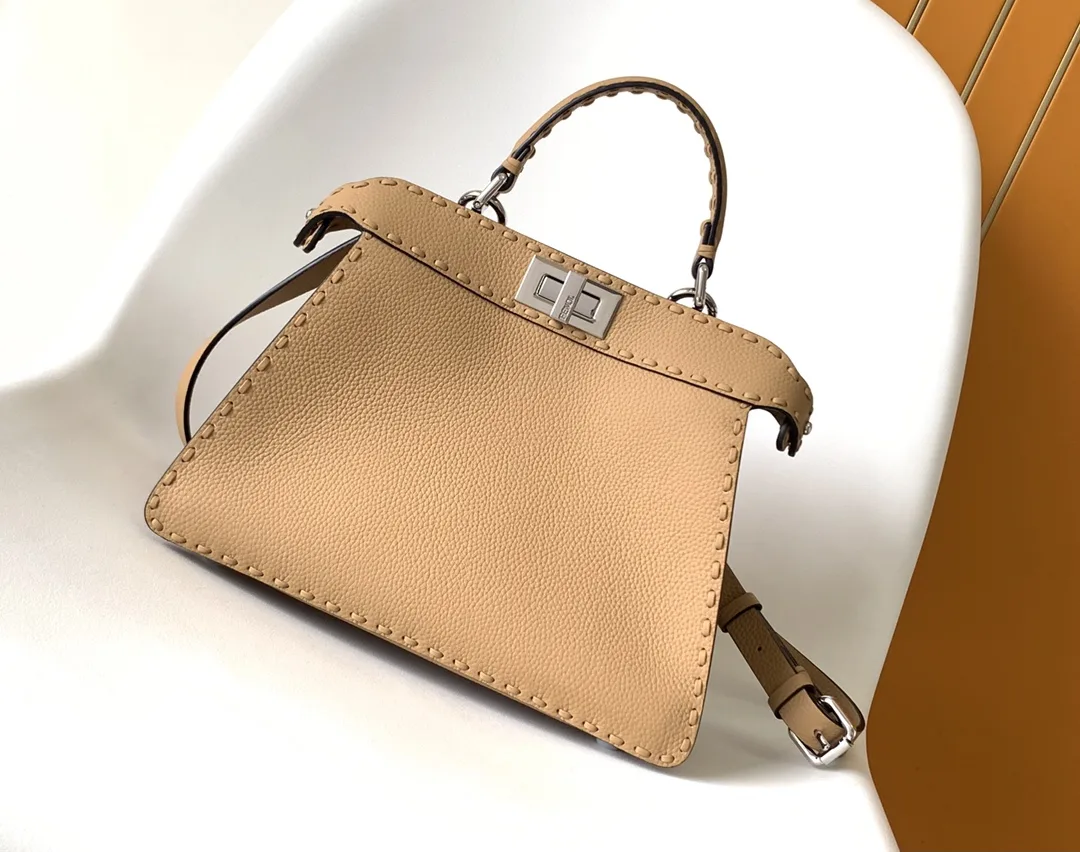 Fendi Beige Peekaboo Calfskin Top Handle Bag product photo from LabelPicks