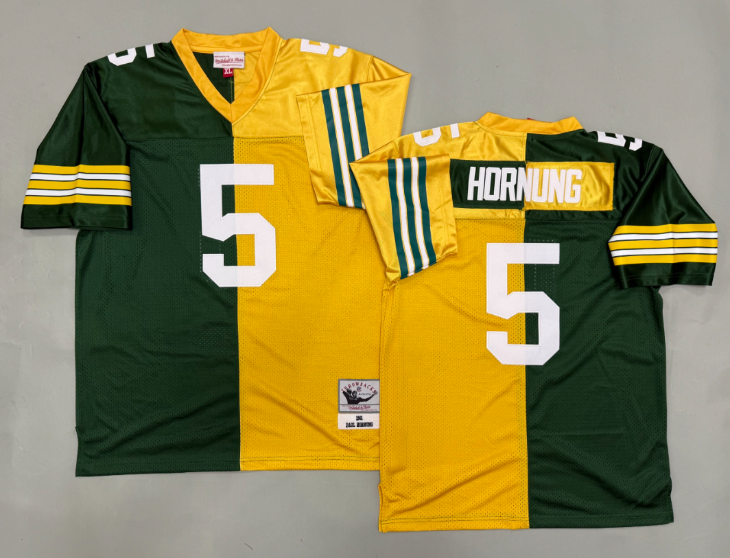 Paul Hornung Green Bay Packers Authentic Split Throwback Retired Player Jersey