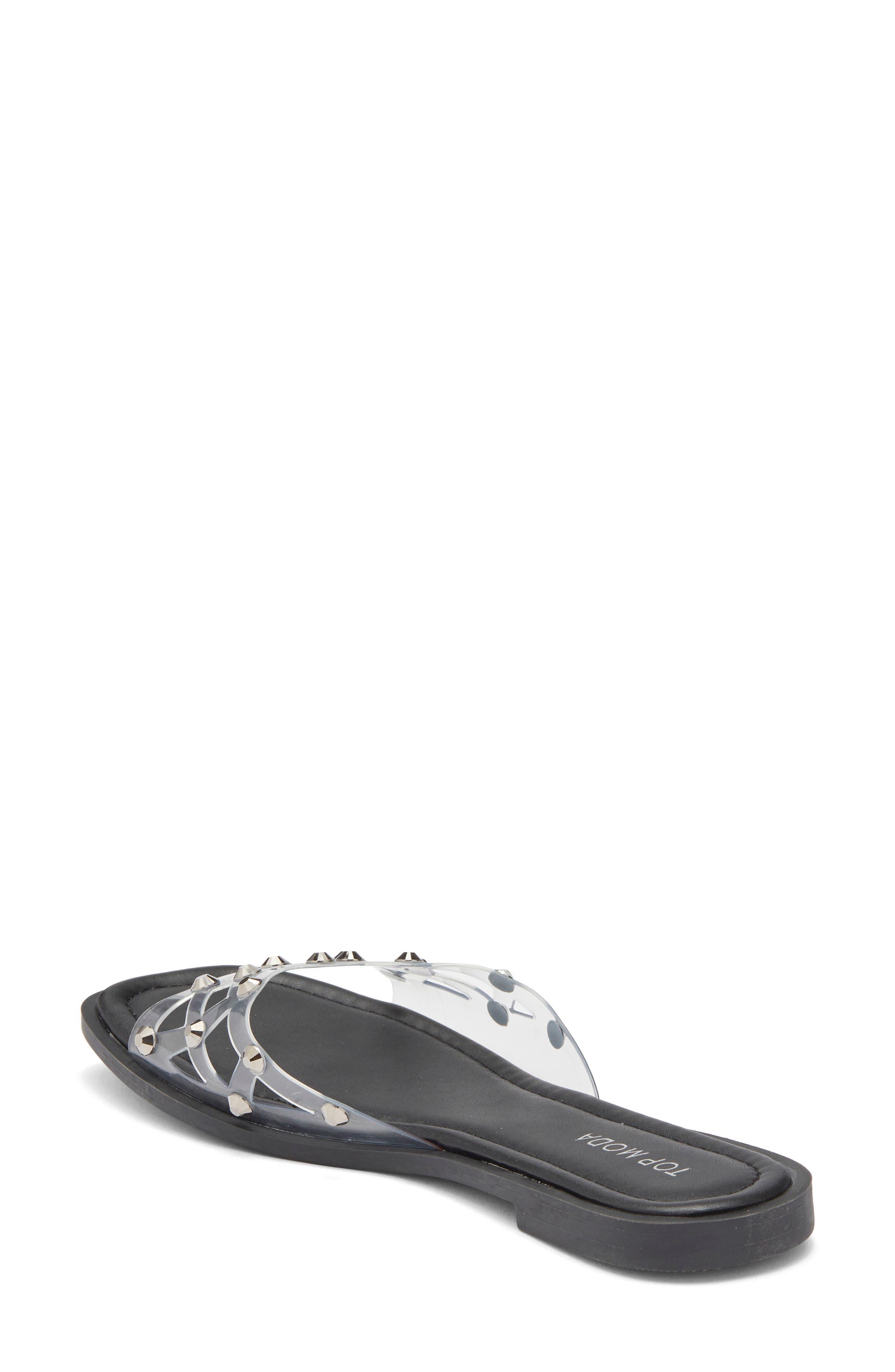 TOP MODA Zita Rhinestone Strap Slide Sandal