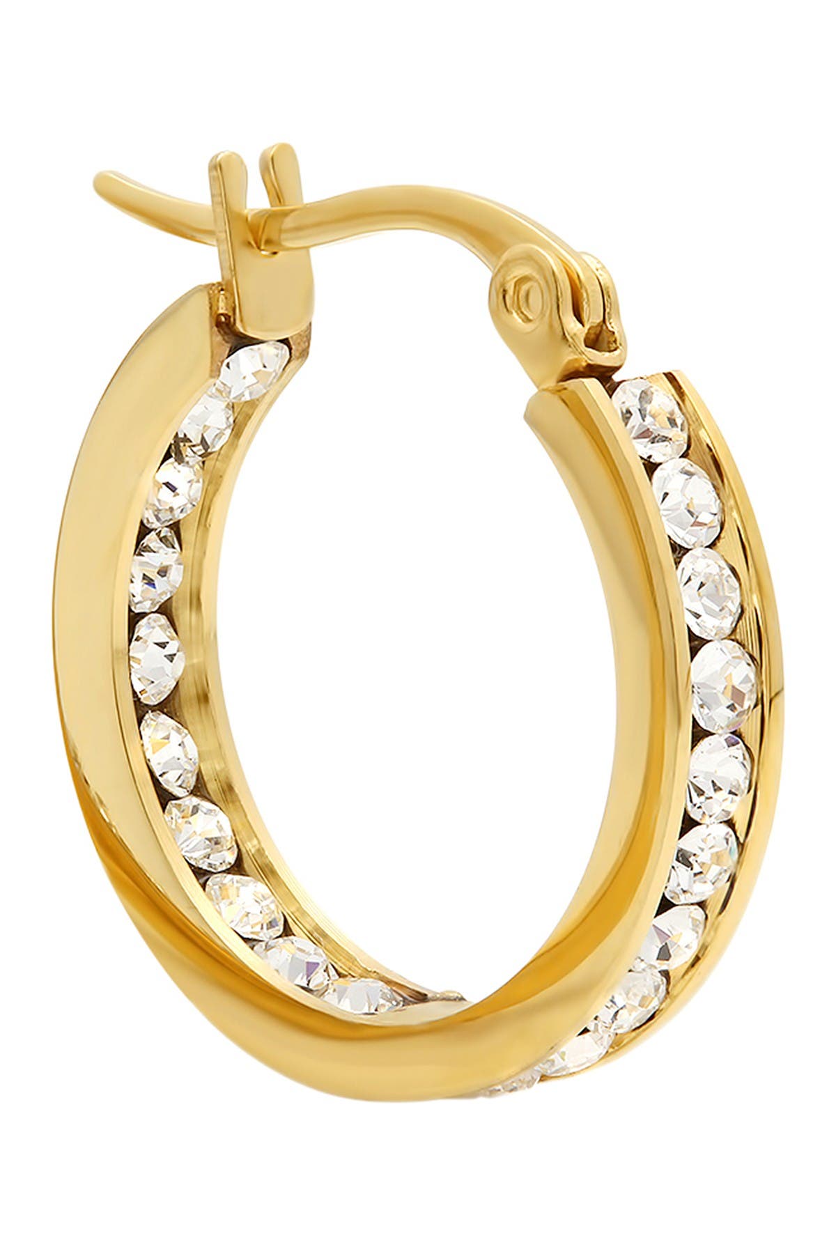 HMY JEWELRY Swarovski Crystal Accented Hoop Earrings