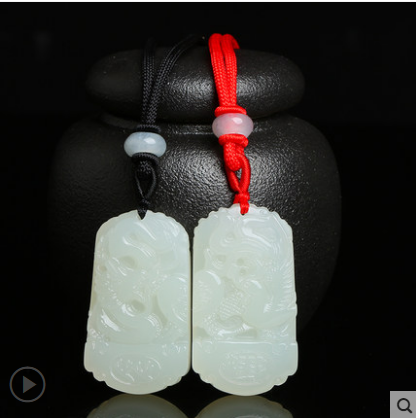 Hetian jade dragon phoenix brand male and female pendant couple jade pendant a pair of pendant love Keepsake