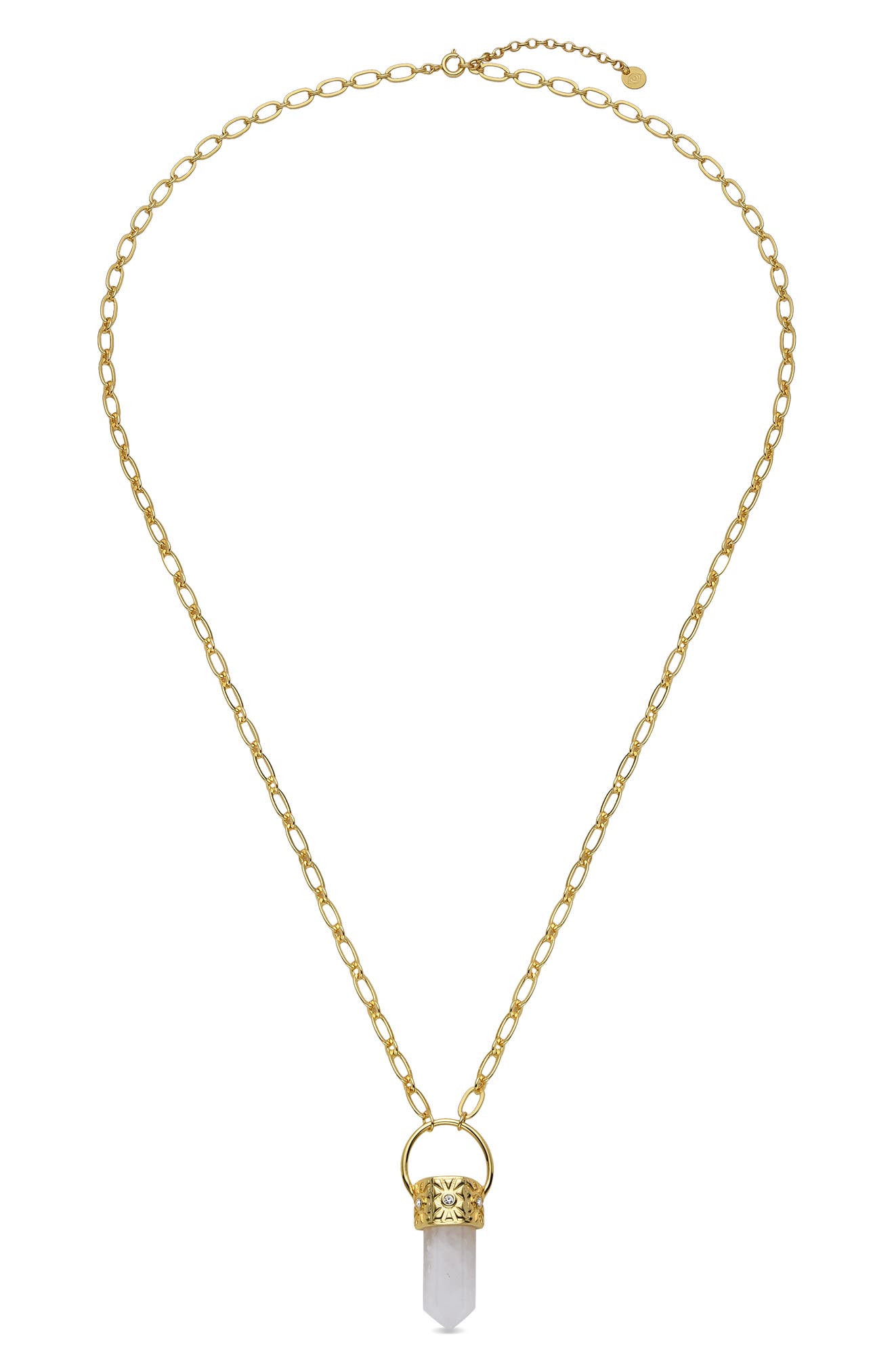 EYE CANDY LOS ANGELES Elina Clear Quartz Pendant Necklace