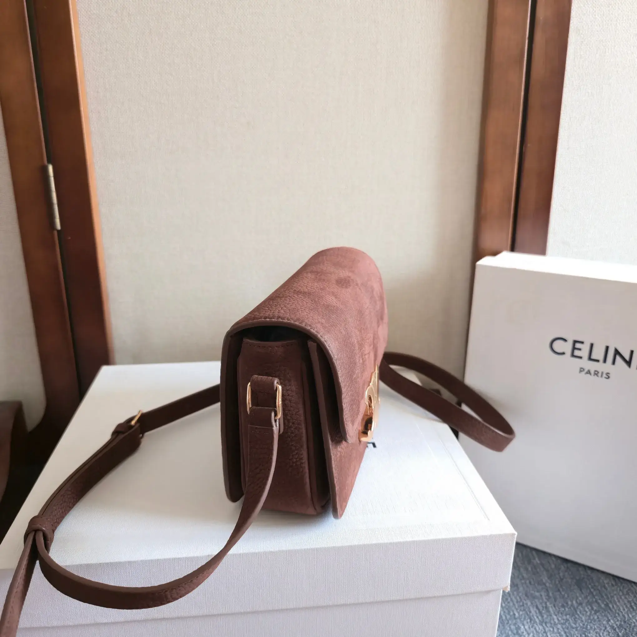 Celine Calfskin Triomphe Crossbody Bag product photo from LabelPicks