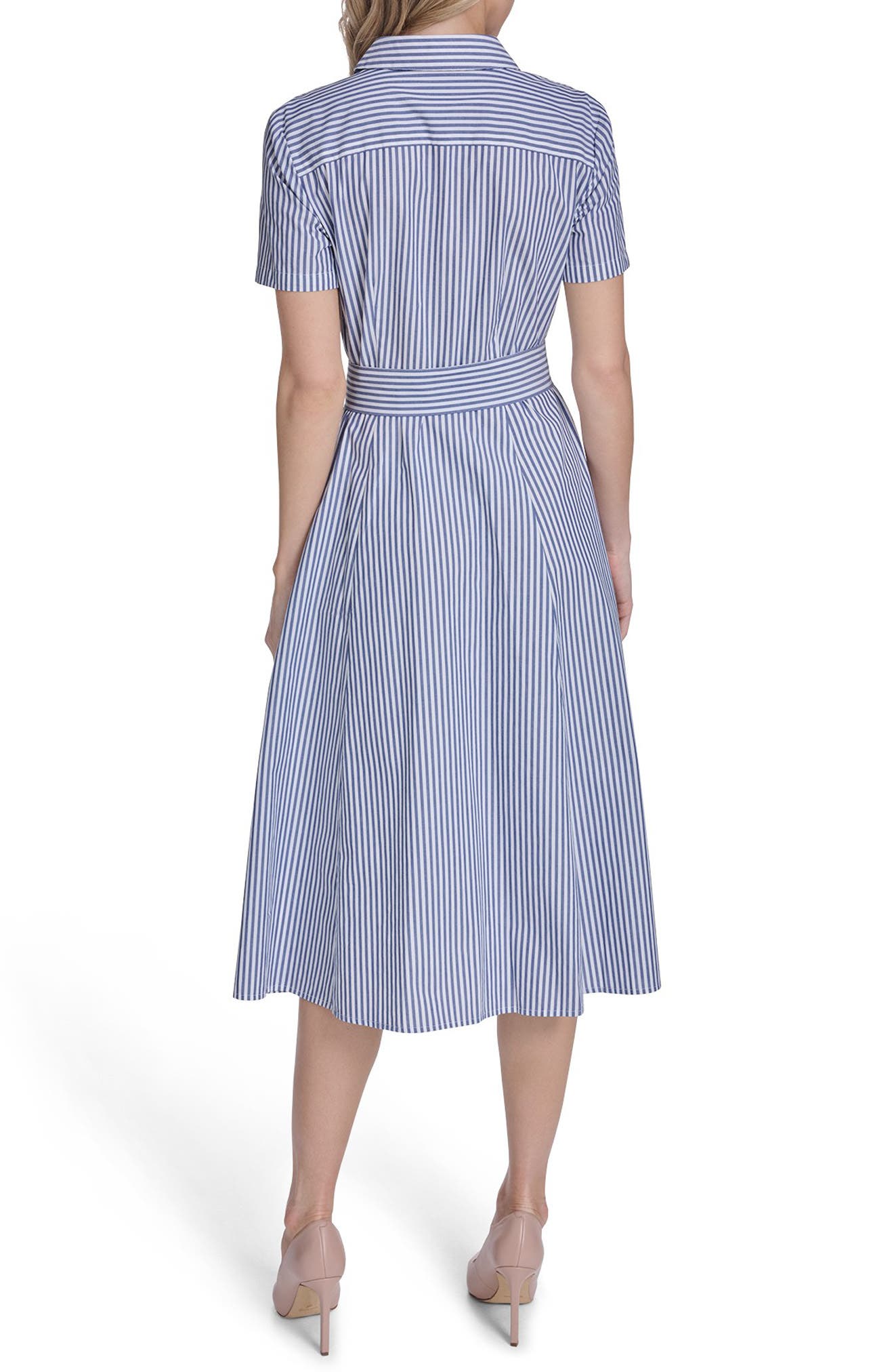 Tommy Hilfiger Stripe Short Sleeve Cotton Shirtdress