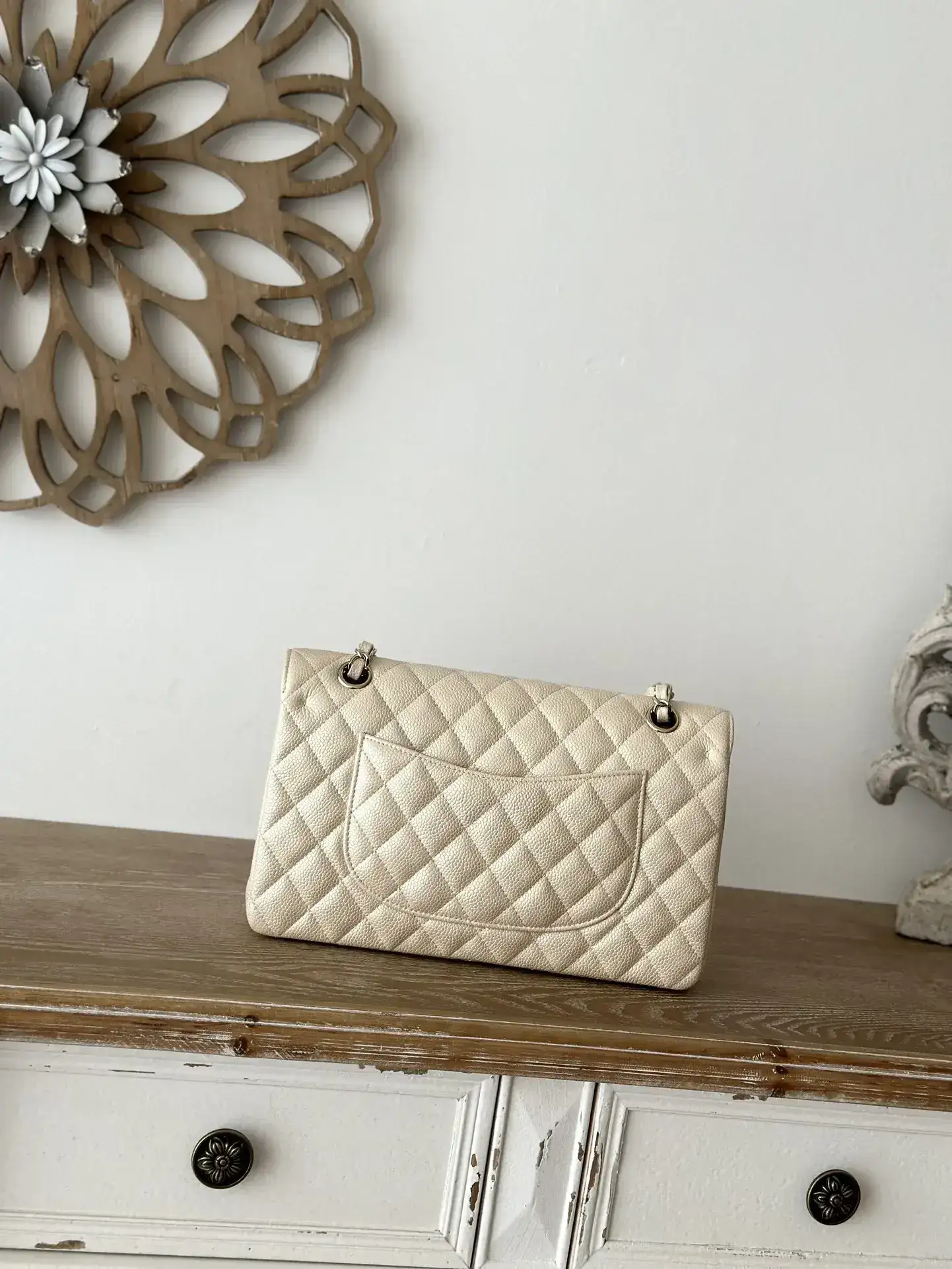 Chanel Beige Classic Flap Calfskin Shoulder Bag product photo from LabelPicks