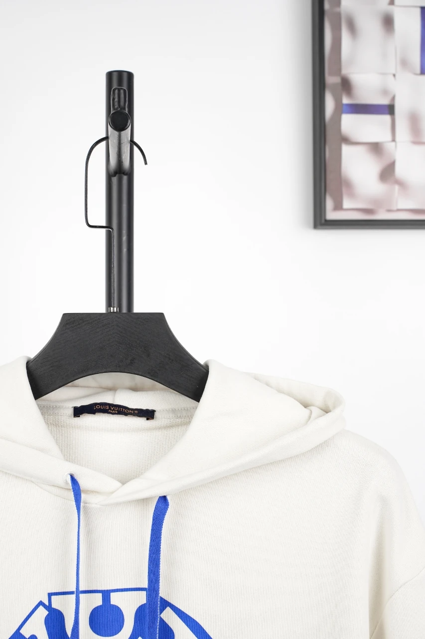Louis Vuitton Off White Blue Graphic Print Hoodie product photo from LabelPicks