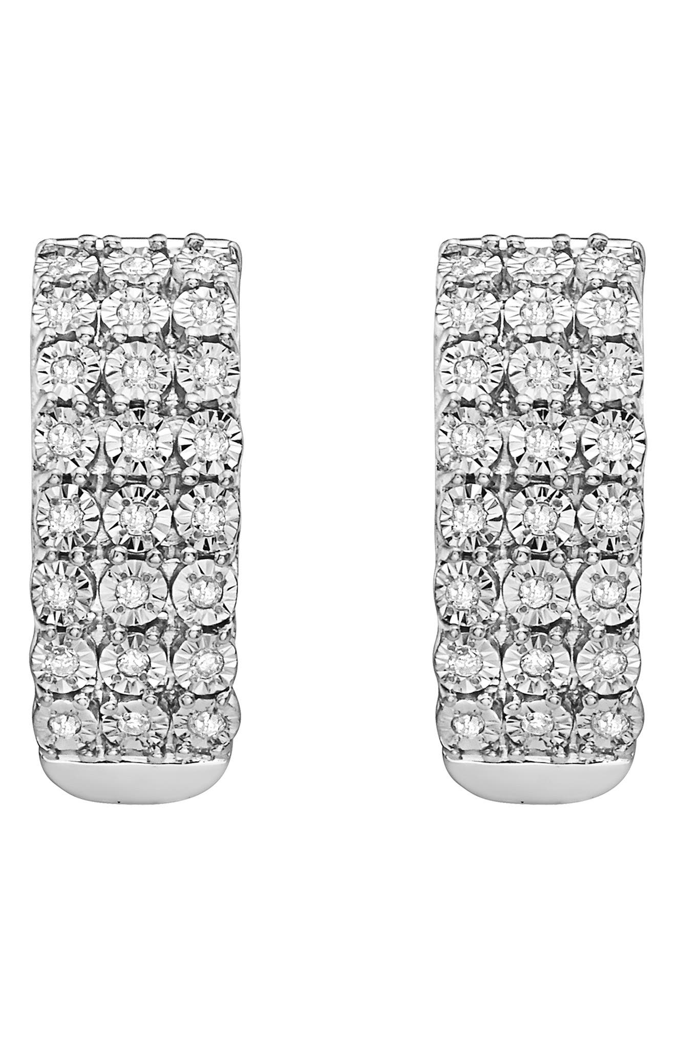 EFFY Sterling Silver Diamond Hoop Earrings - 0.23 ctw.
