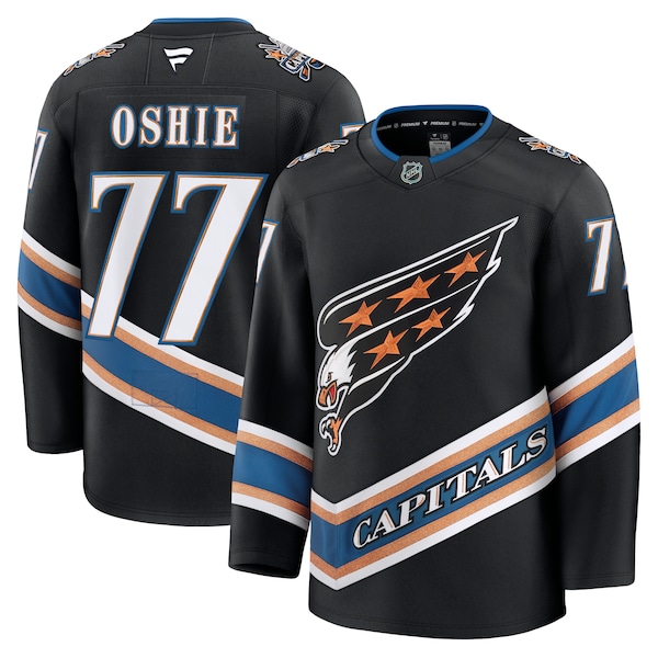 TJ Oshie Washington Capitals  Alternate 50th Anniversary Premium Jersey - Black/Red