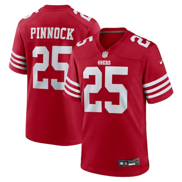 Jason Pinnock San Francisco 49ers Nike Team Game Jersey -  Scarlet