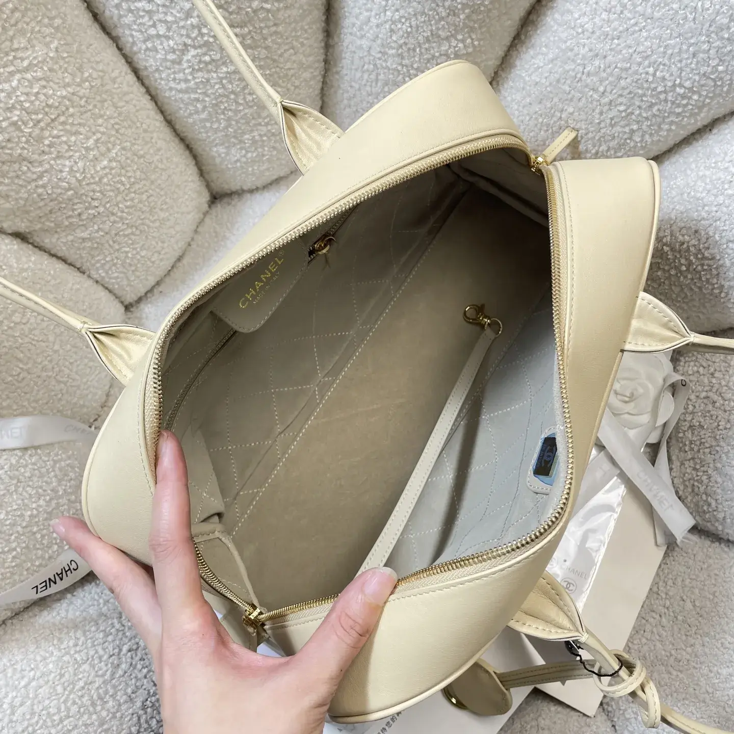 Chanel Gold Quilted Leather Top Handle Bag product photo from LabelPicks