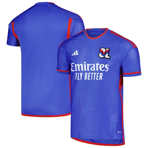Olympique Lyonnais adidas 2023/24 Away Replica Jersey - Blue