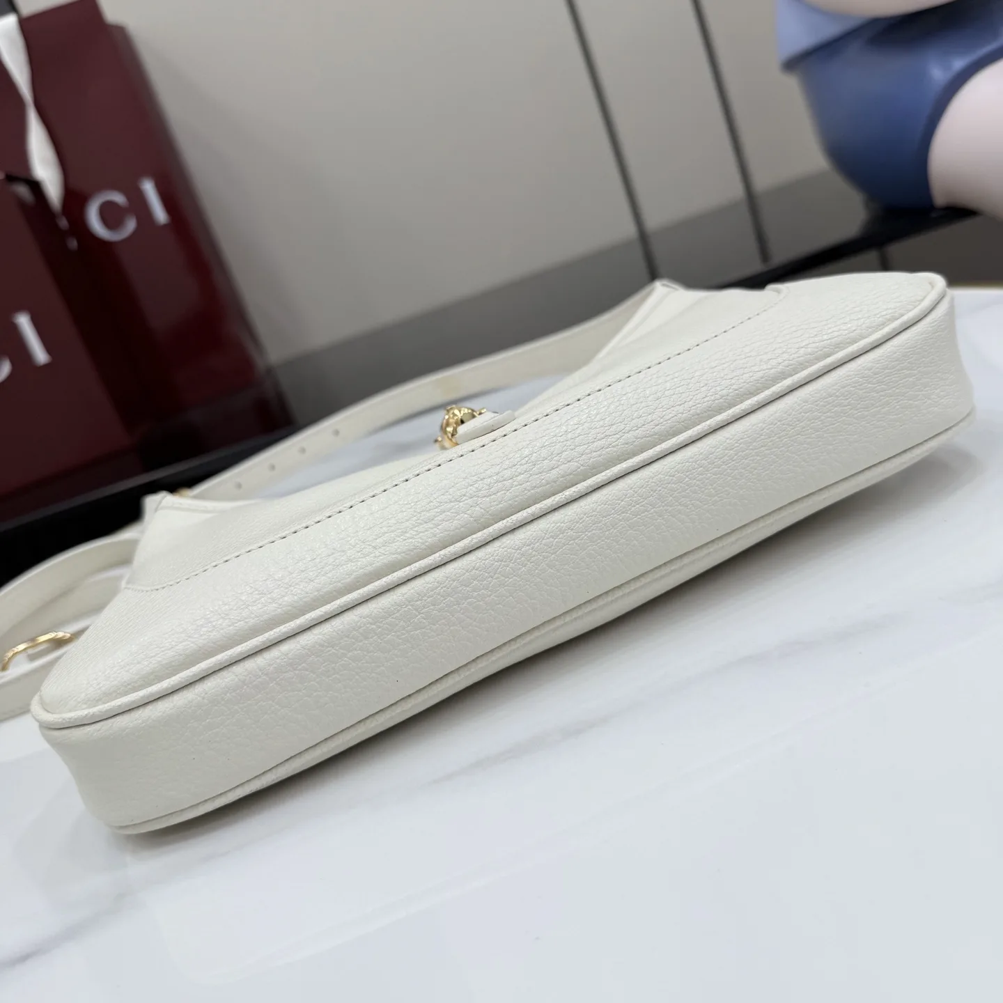 Gucci Jackie White Grained Leather Shoulder Bag product photo from LabelPicks
