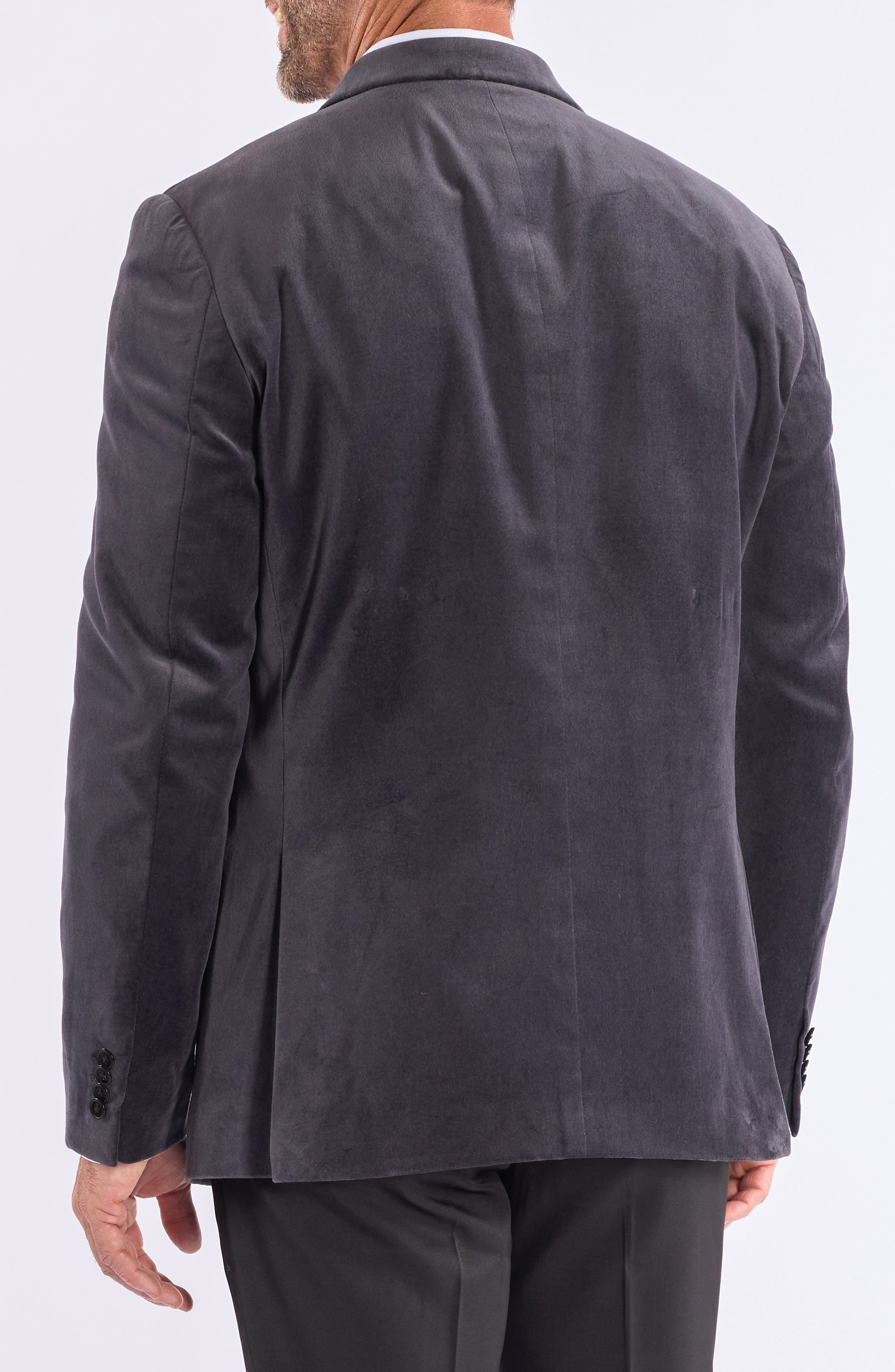 SAVILE ROW CO Mid Grey Velvet Blazer