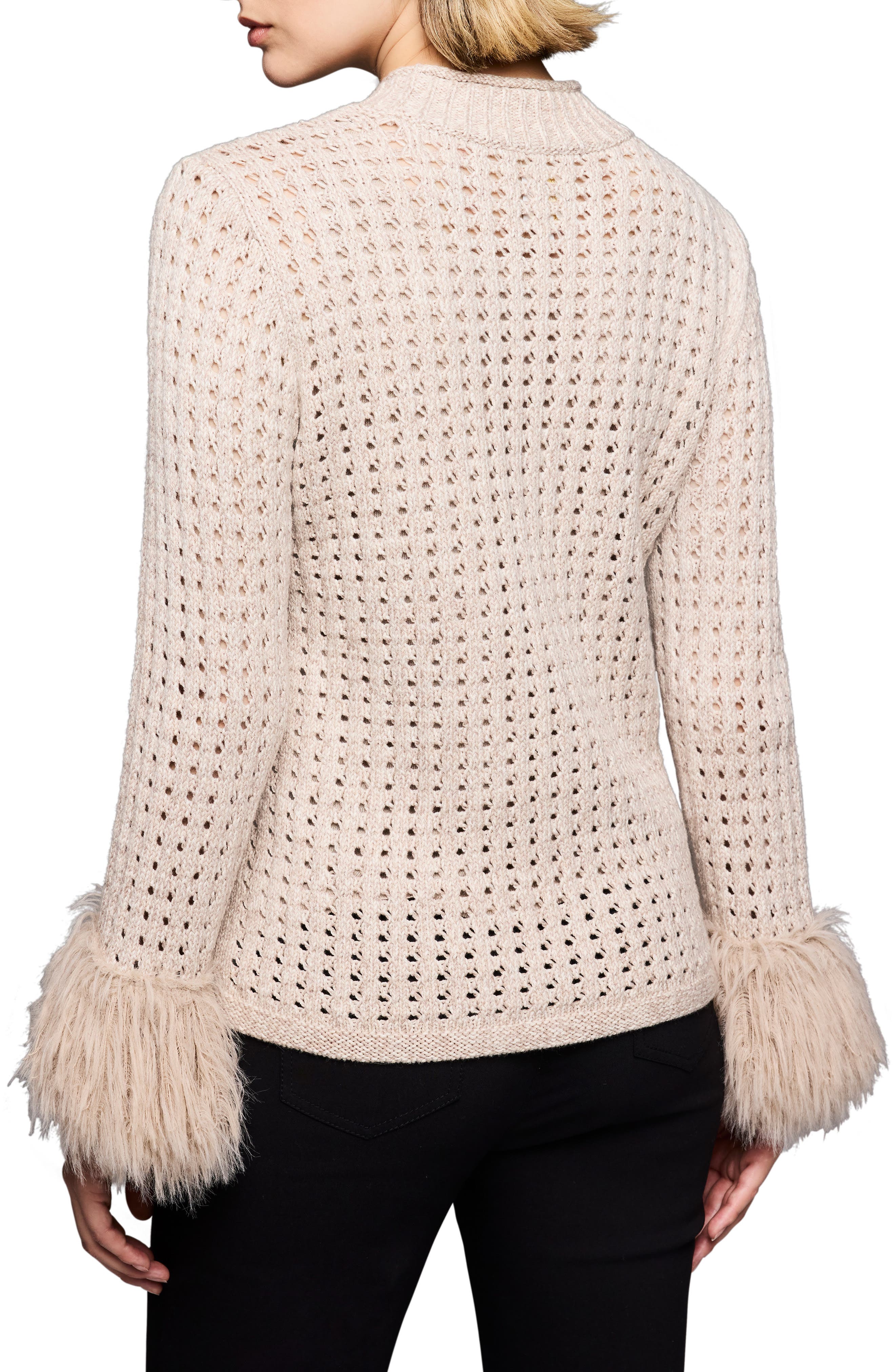 NIC+ZOE Party Cuff Pointelle Sweater