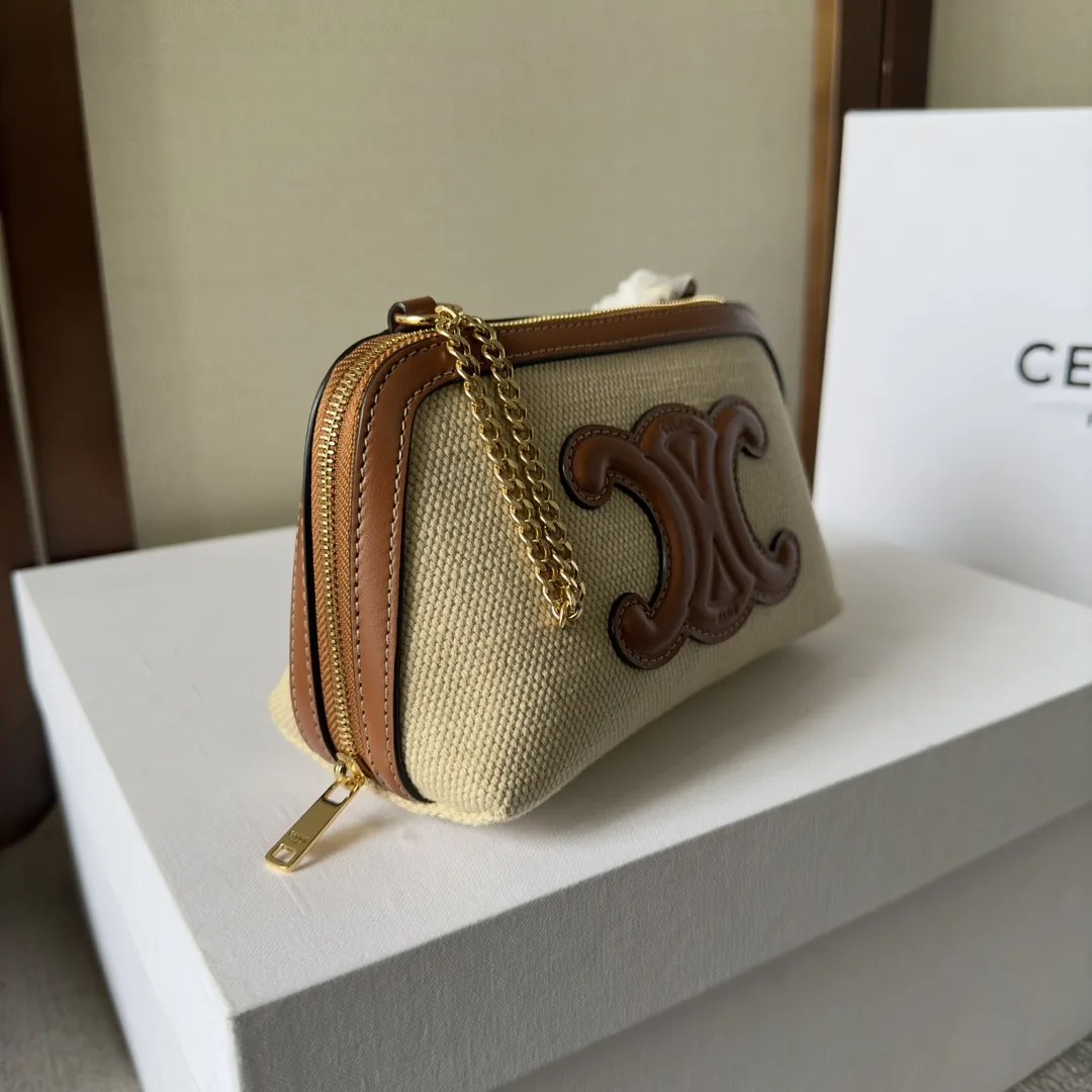 Celine Gold Triomphe Calfskin Shoulder Bag product photo from LabelPicks
