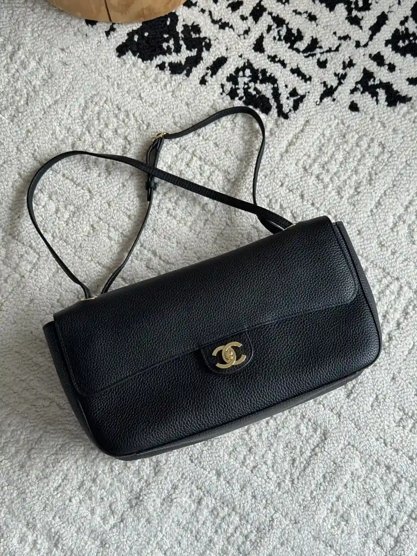 Chanel Burgundy Classic Flap Grained Leather Shoulder Bag product photo from LabelPicks
