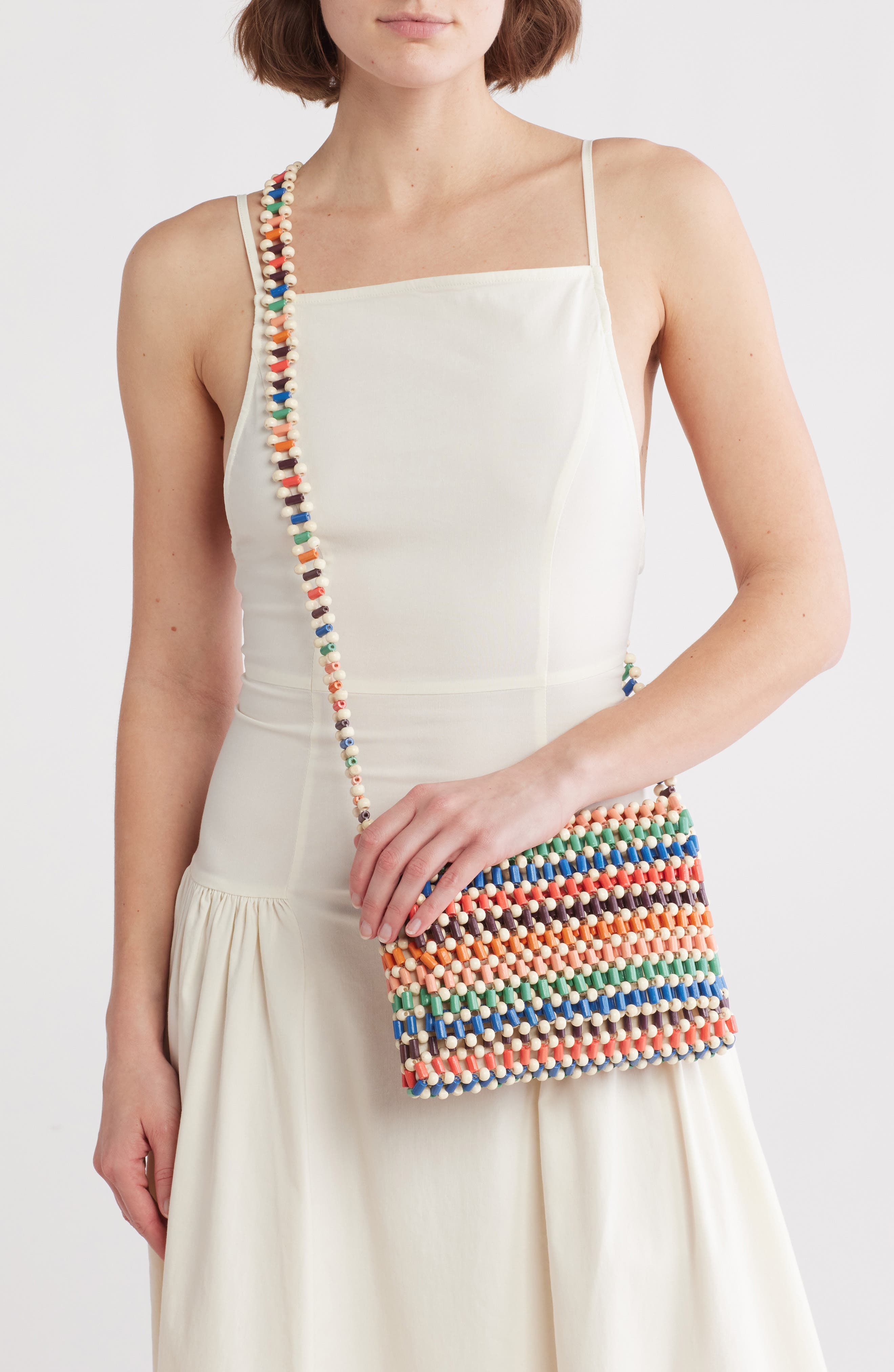 Collection XIIX Wooden Beaded Bag