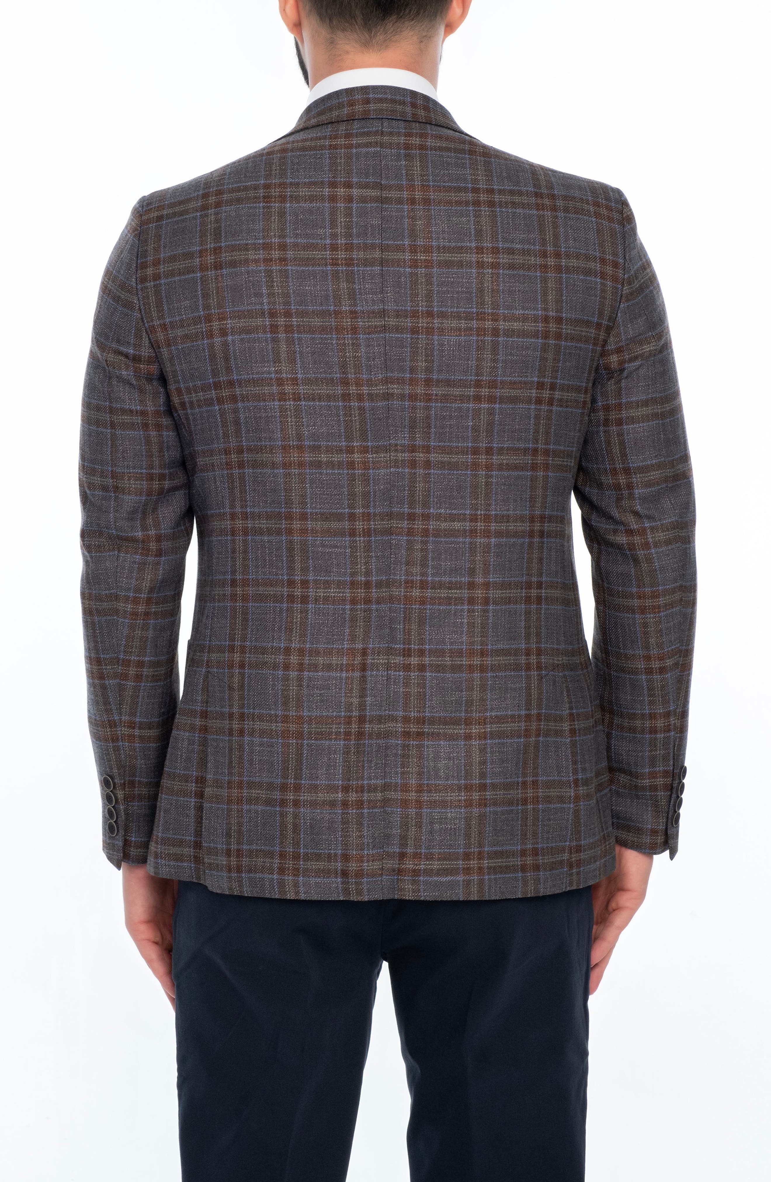 VELLAPAIS Plaid Sport Coat