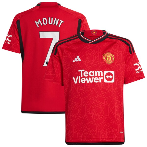Mason Mount Manchester United adidas Youth 2023/24 Home Replica Player Jersey - Red