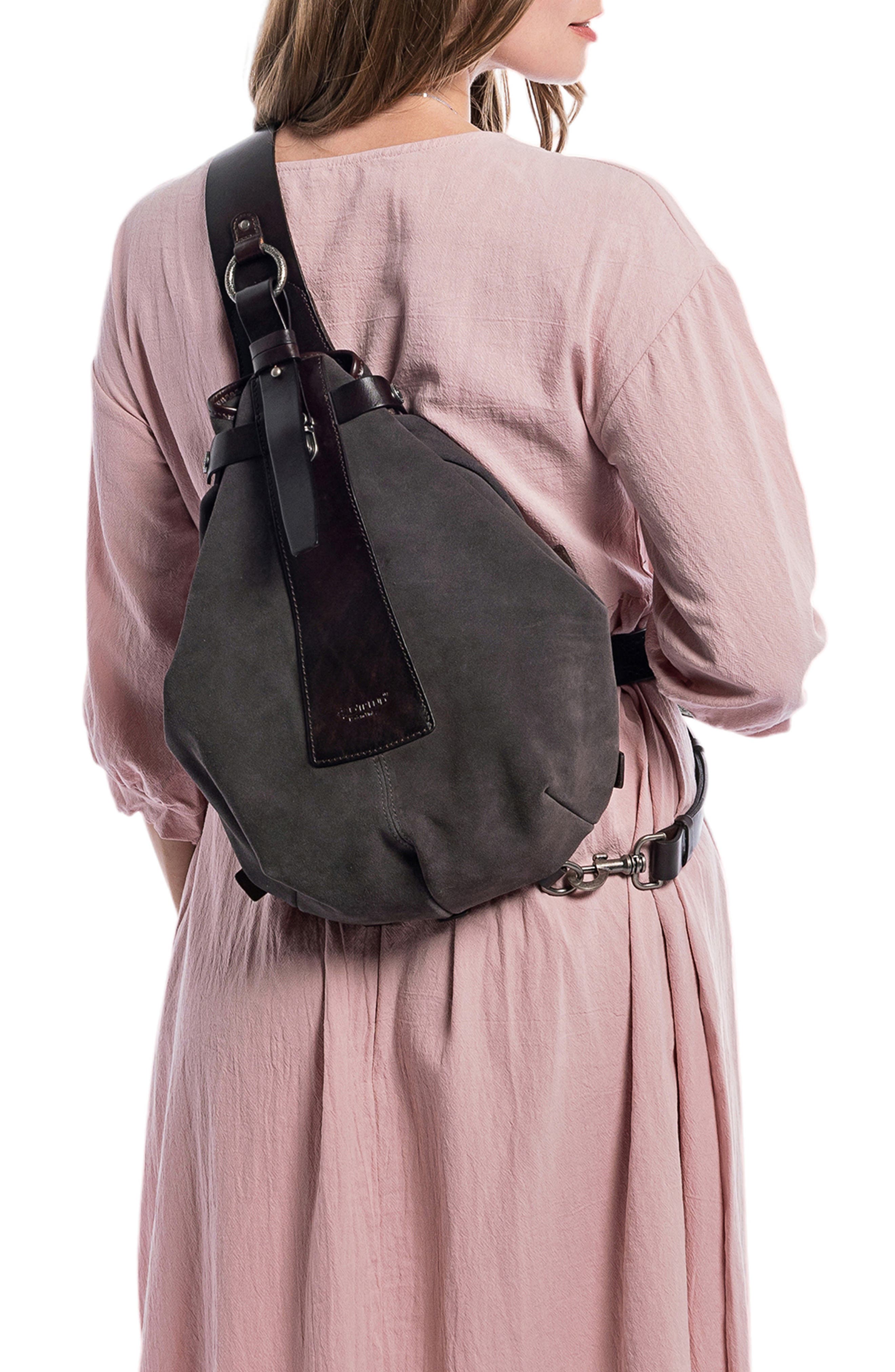 OLD TREND Daisy Leather Trim Sling Bag