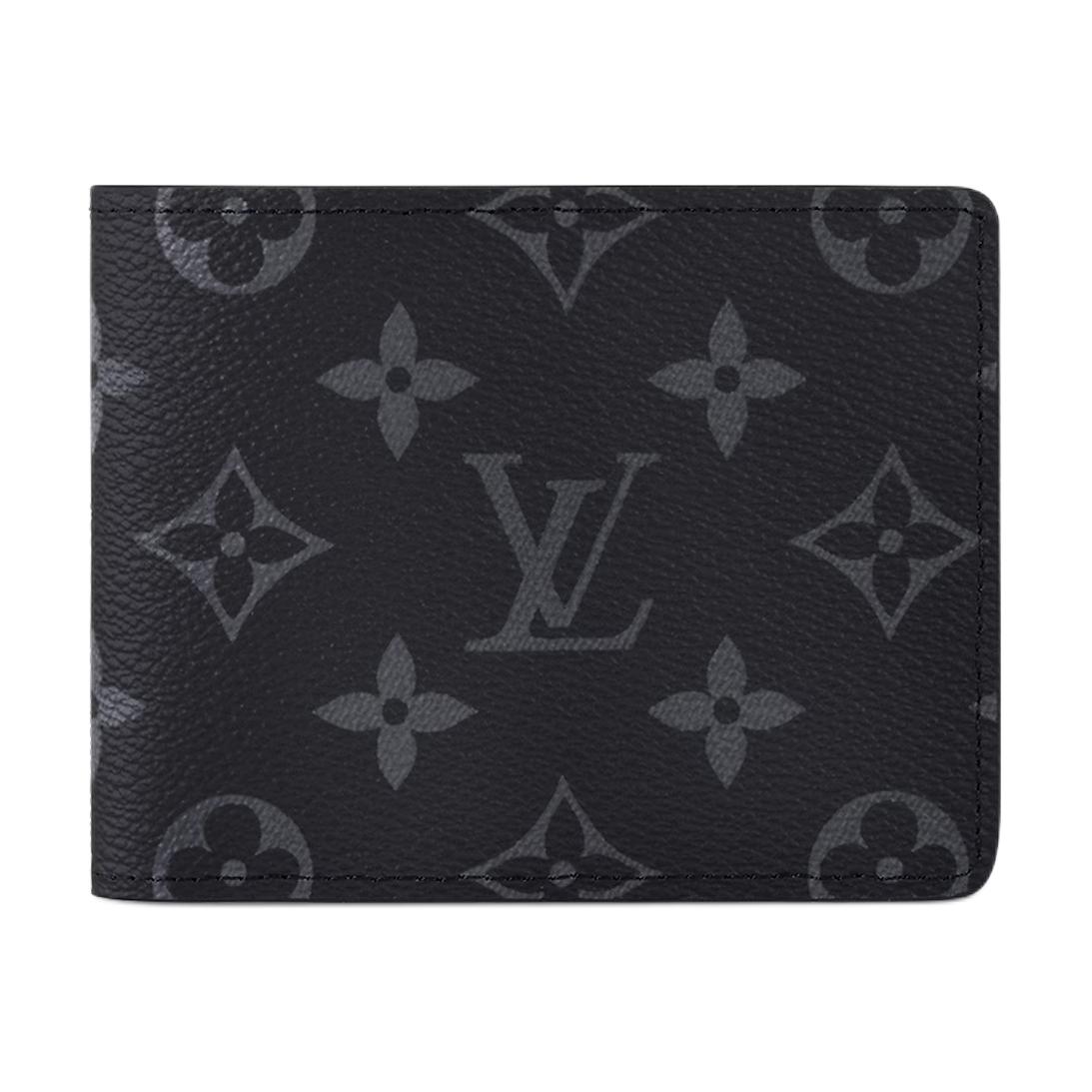 LOUIS VUITTON Slender Classic Monogram Eclipse Coated Canvas Card & Wallet - Compact & Slim, 8 Card Slots & 1 Bill Compartment,