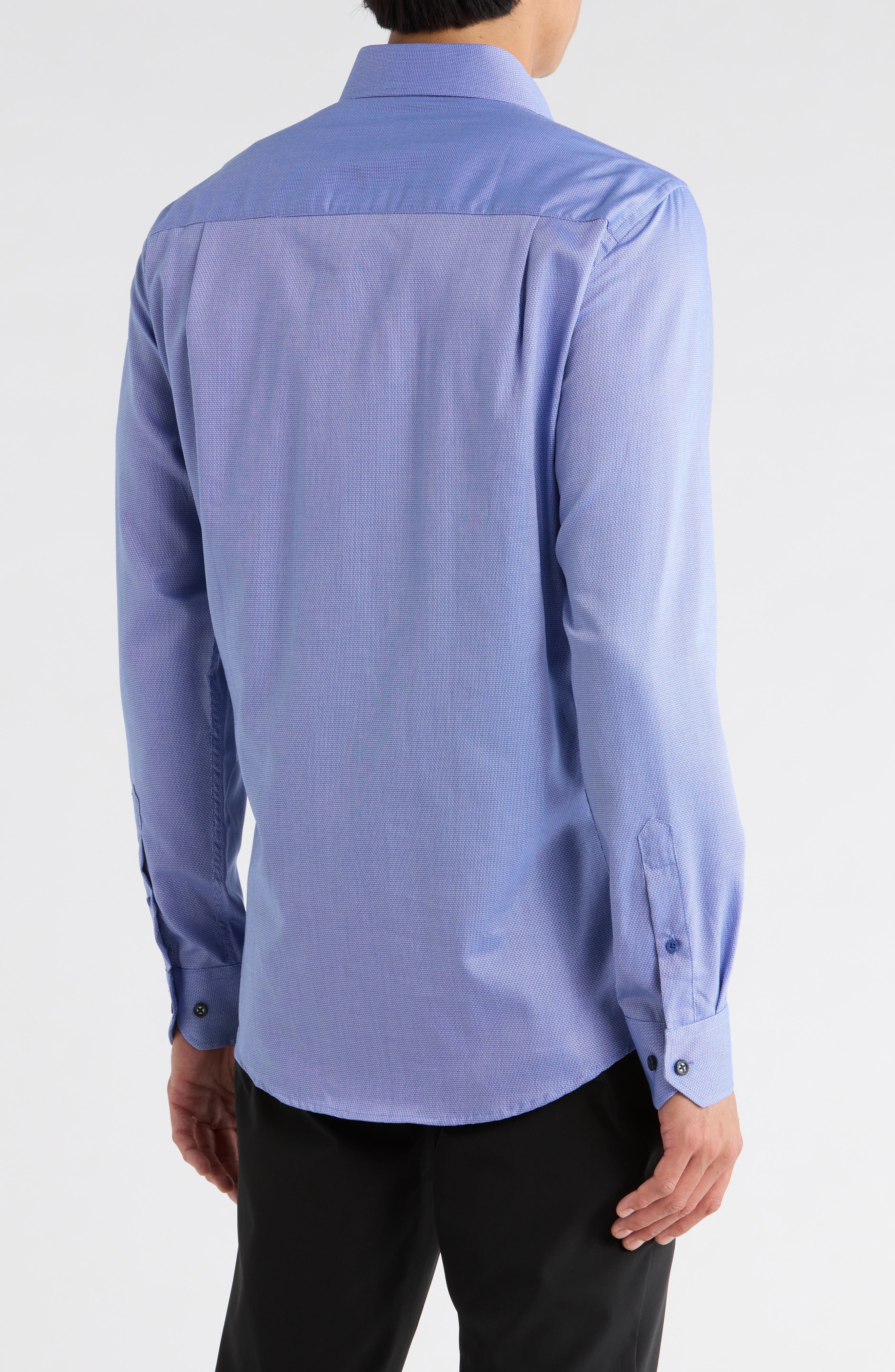 Duchamp Slim Fit Textured Stretch Cotton Dress Shirt