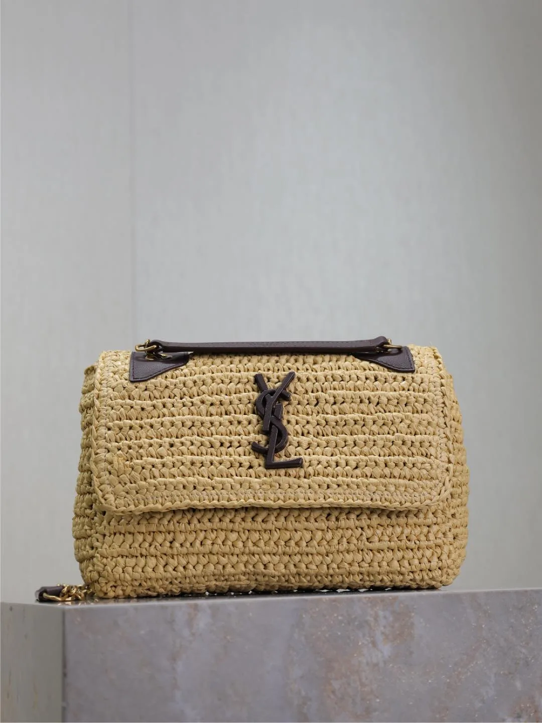 Saint Laurent Niki Straw Woven Shoulder Bag product photo from LabelPicks