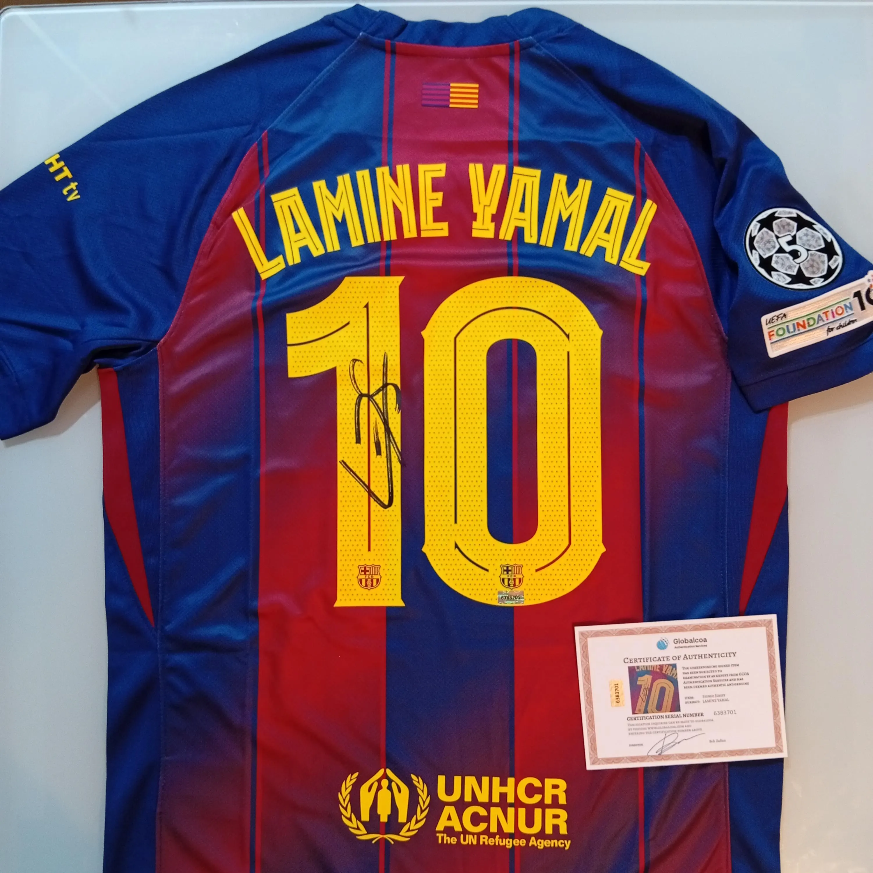 Lamine Yamal Signed Autographed Barcelona FC Home Jersey/Football Shirt With COA