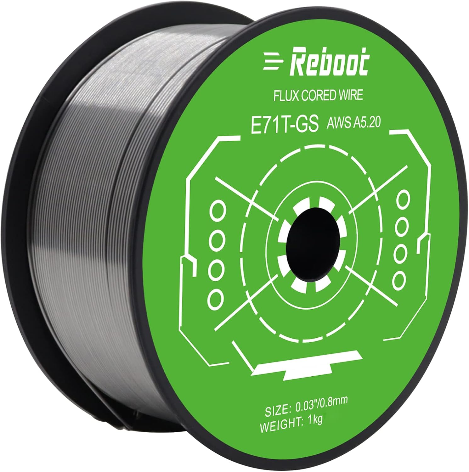 Reboot E71T-GS 0.8mm 1kg Flux-Cored Gasless Welding Wire | Self-Shielded FCAW for MIG Welder | No Gas Required, Compatible with MIG Welders