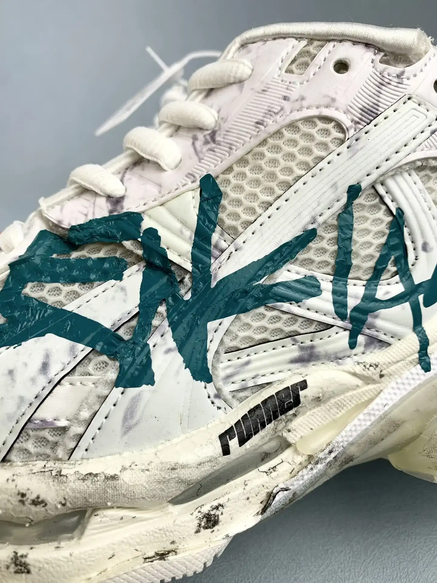 Runner Graffiti Sneaker in White/Blue product photo from LabelPicks