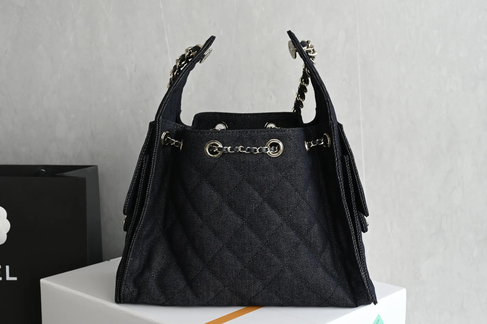 Chanel Navy Denim Top Handle Bag product photo from LabelPicks