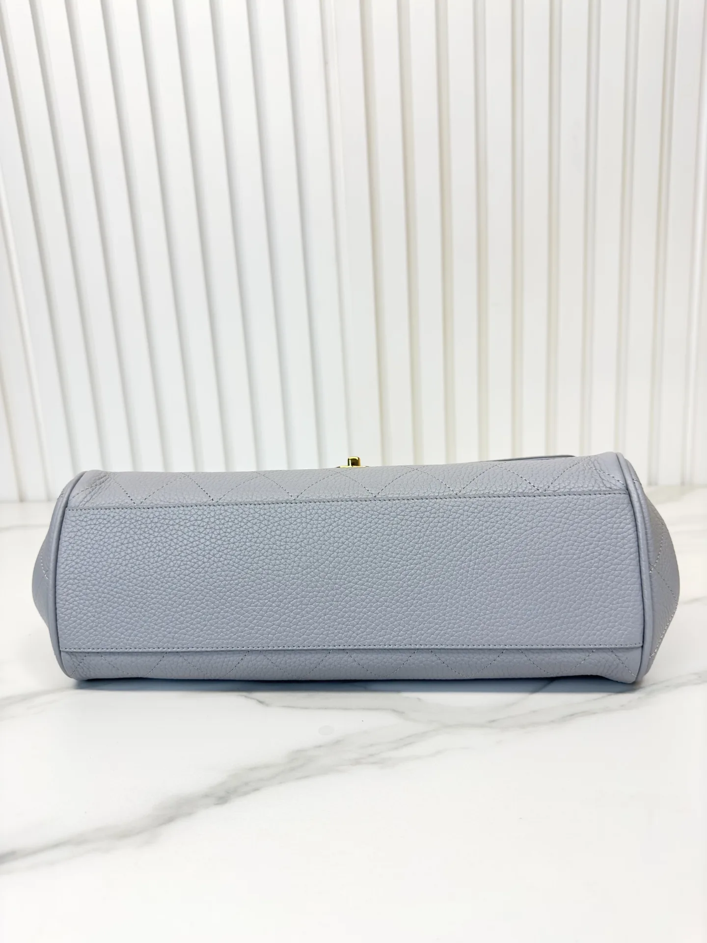 Chanel Grey Grained Leather Top Handle Bag product photo from LabelPicks