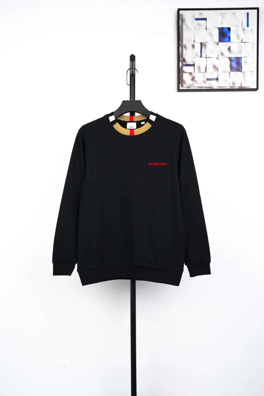 Burberry Black Check Panel Crewneck Sweatshirt product photo from LabelPicks