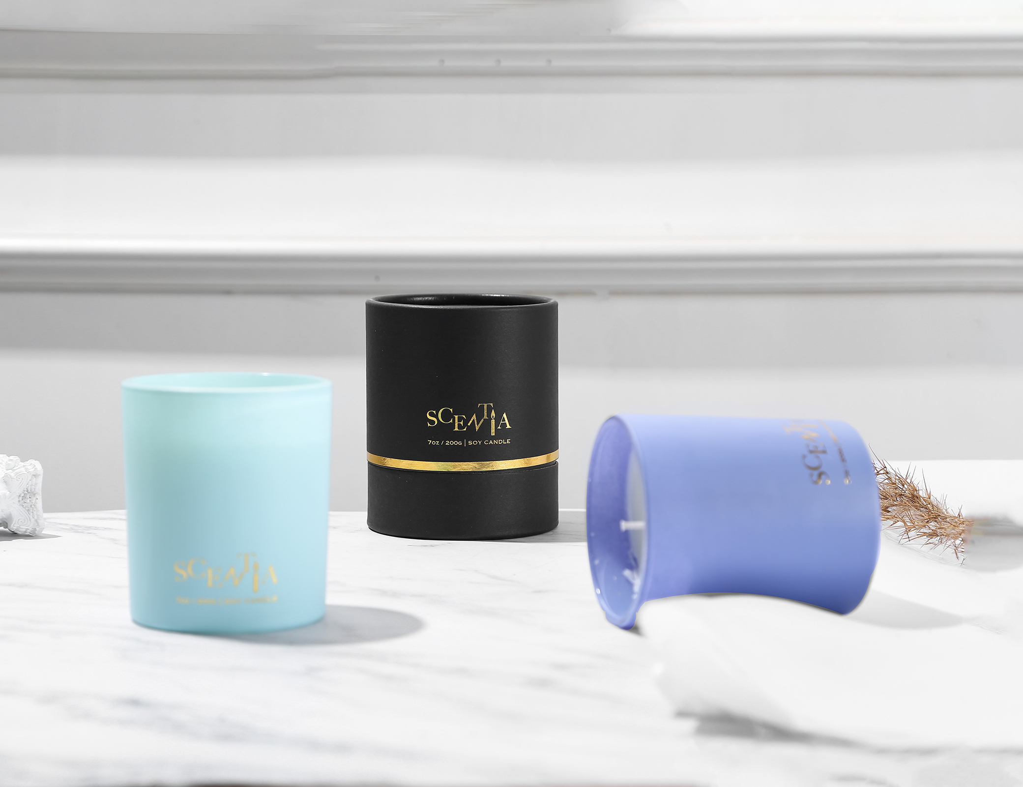 Facoty Custom Logo 200g / 7oz Soy Wax Candles in Tube Gift Box