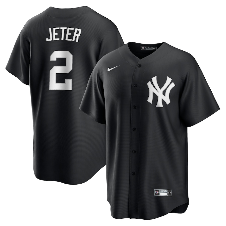 Men's New York Yankees Derek Jeter Nike Black Official Replica Player Jersey