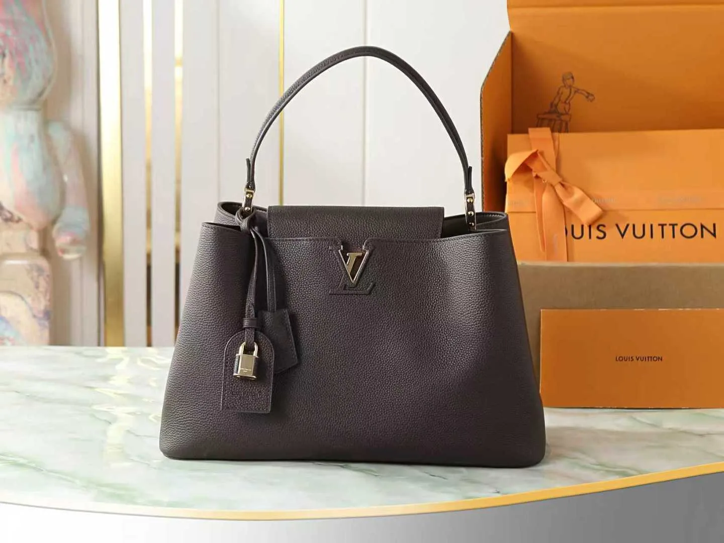 Louis Vuitton Calfskin Capucines Top Handle Bag product photo from LabelPicks