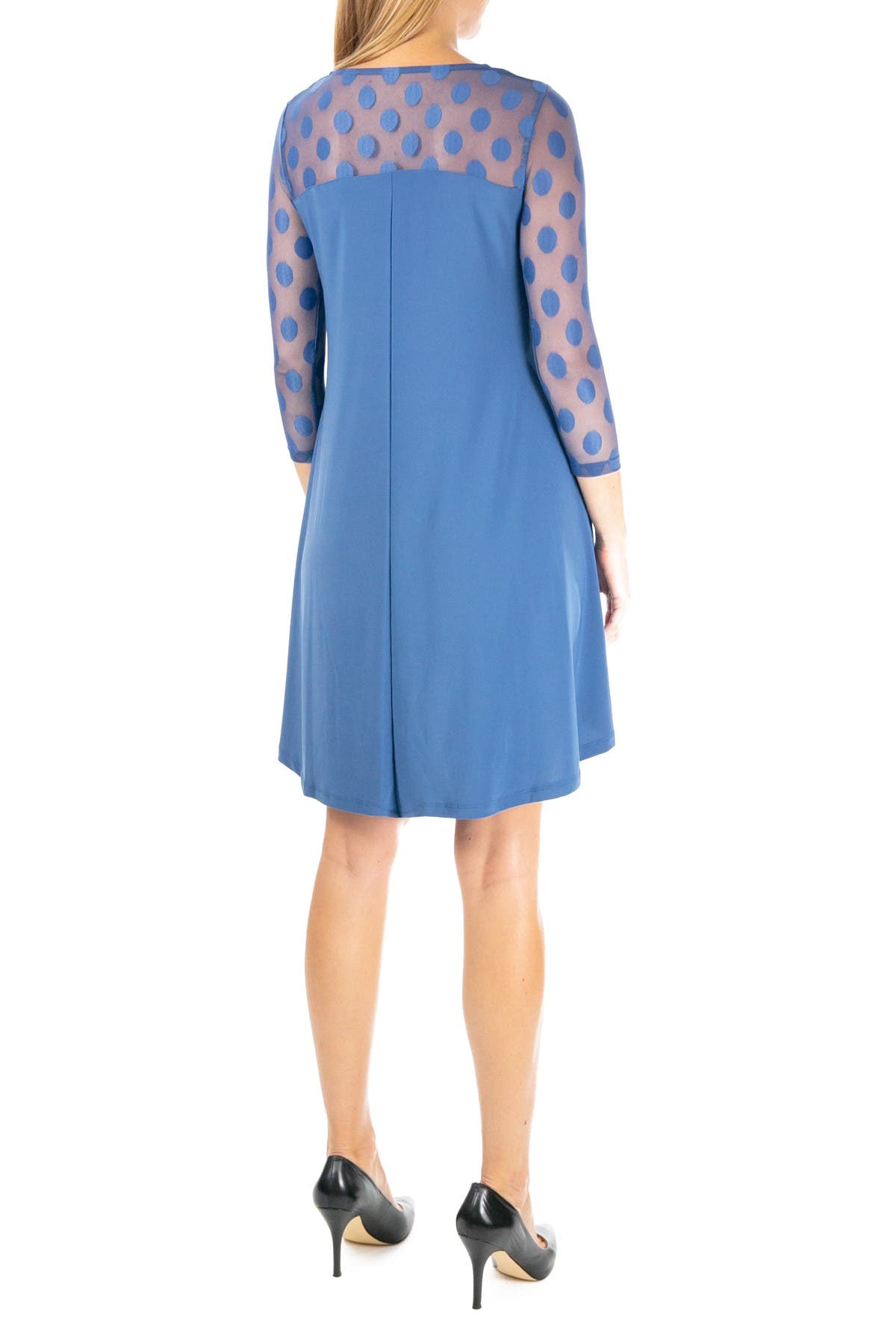 Nina Leonard Illusion High-Low Swing Dress
