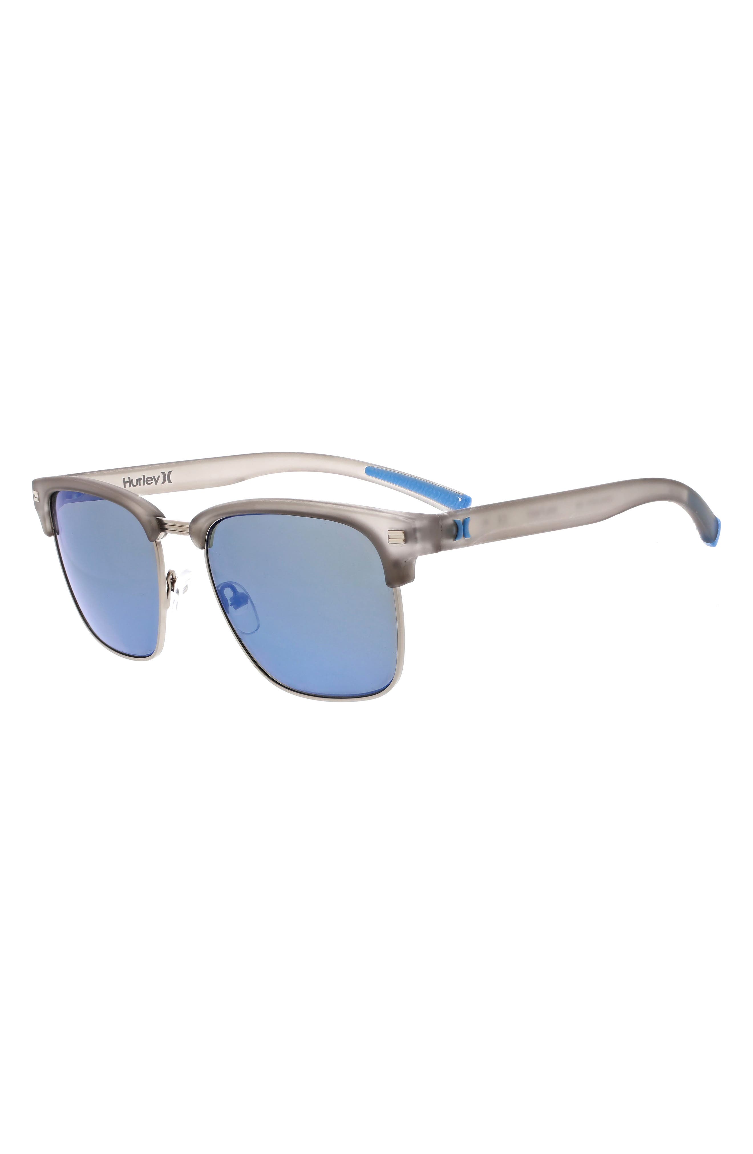 Hurley Halfway 56mm Polarized Browline Sunglasses