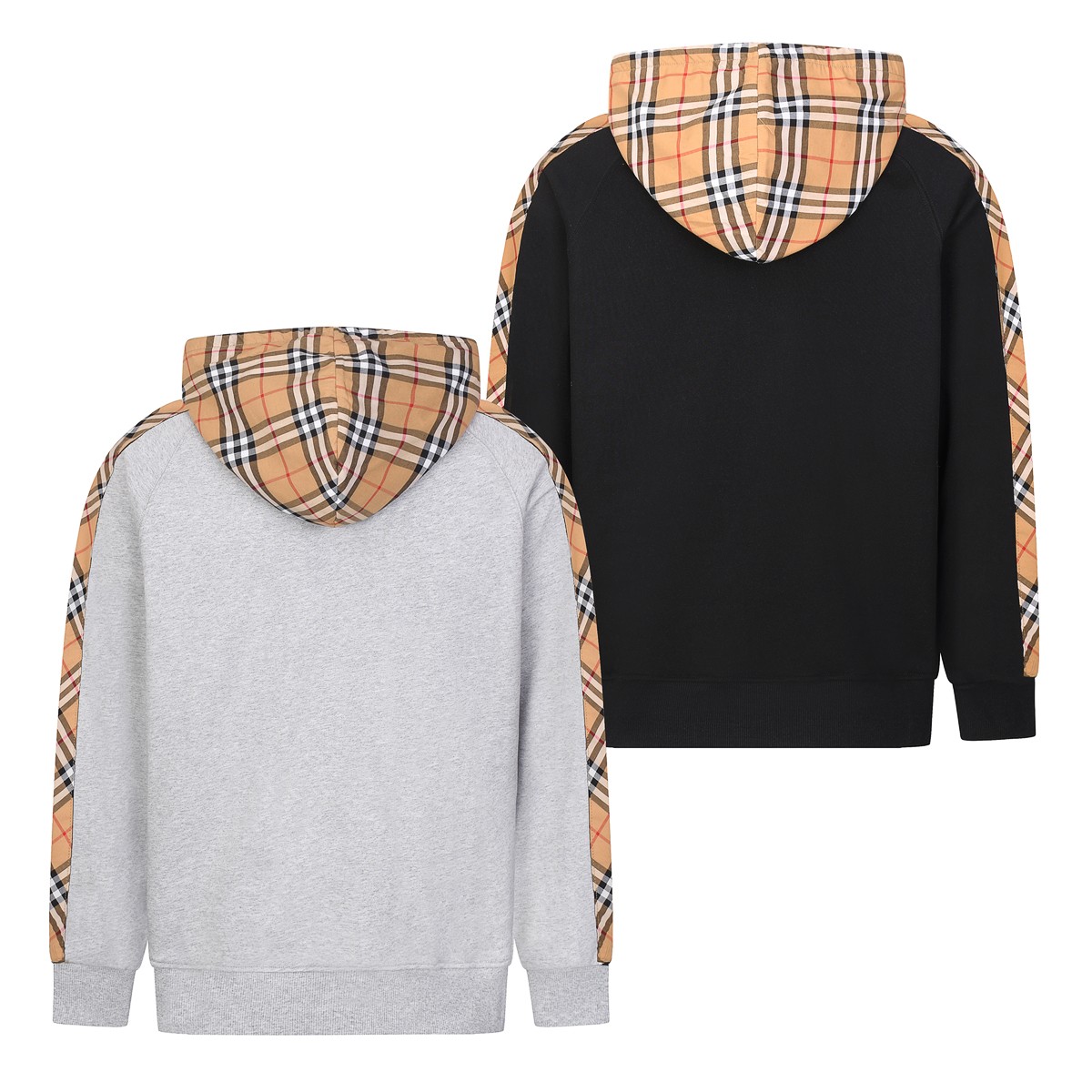0918 Classic Plaid Print Long Sleeve Zipper Hoodies
