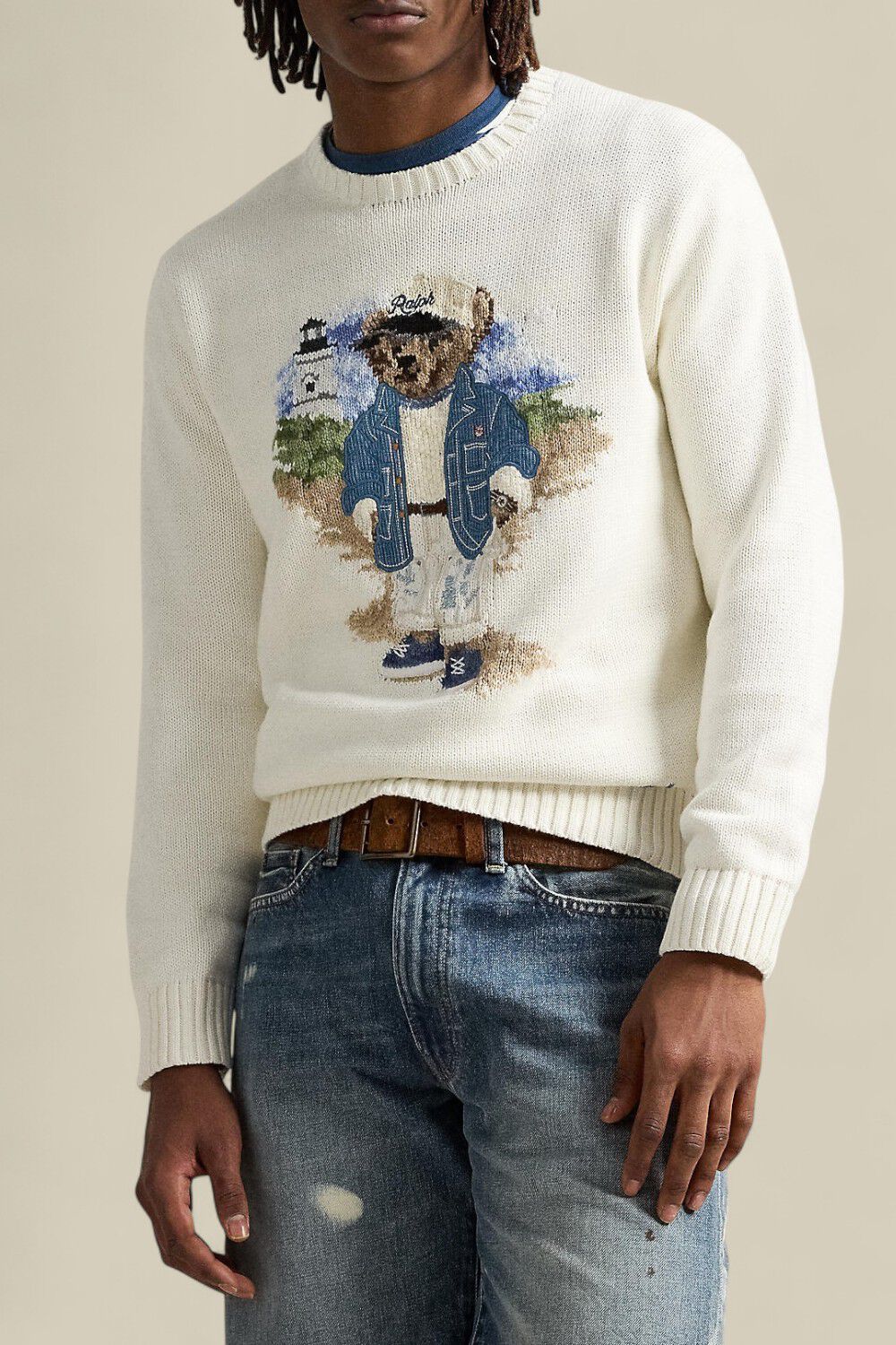 POLO RALPH LAUREN סריג כותנה דובי פולו