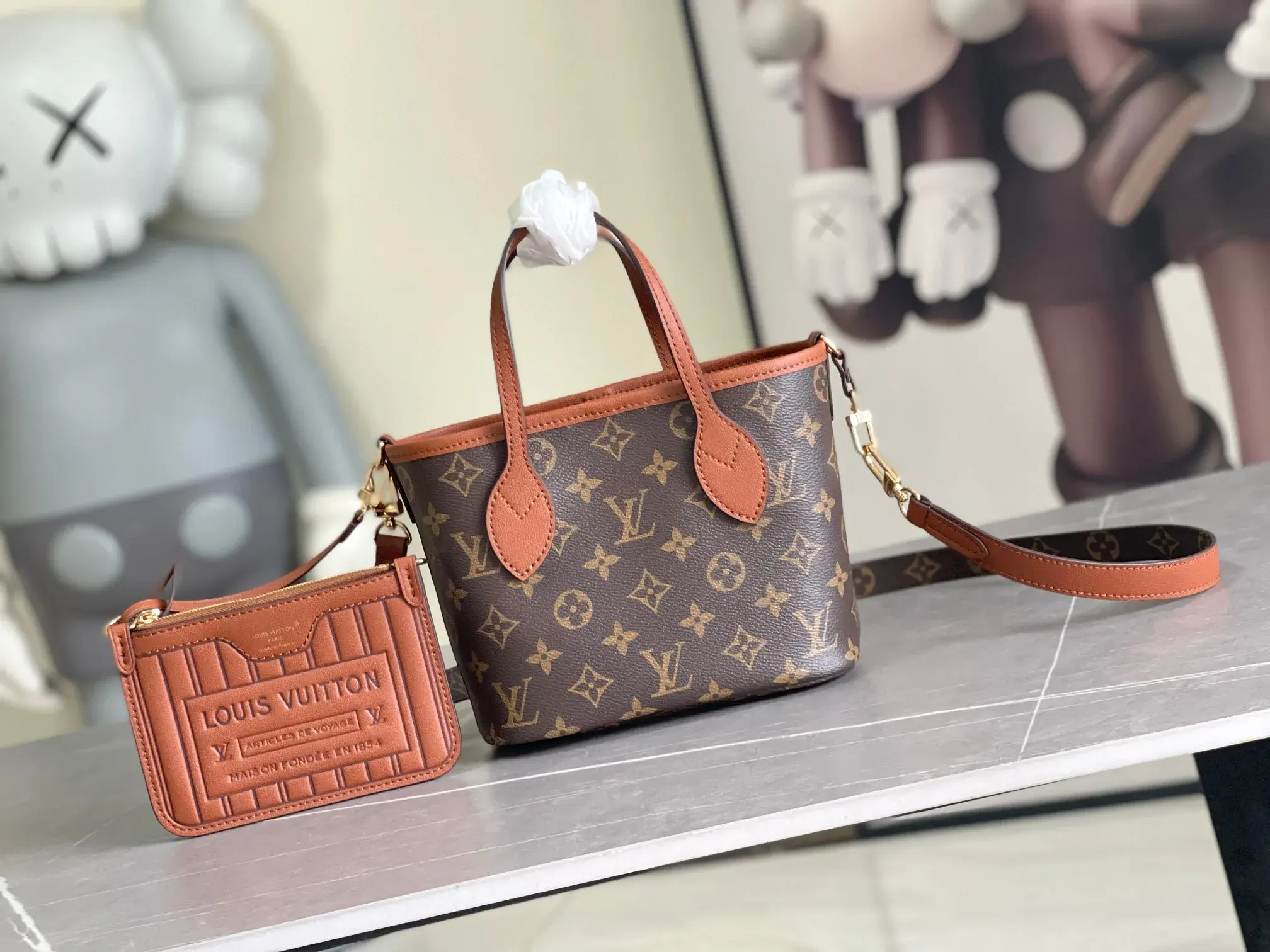Louis Vuitton Black Neverfull Grained Leather Shoulder Bag product photo from LabelPicks