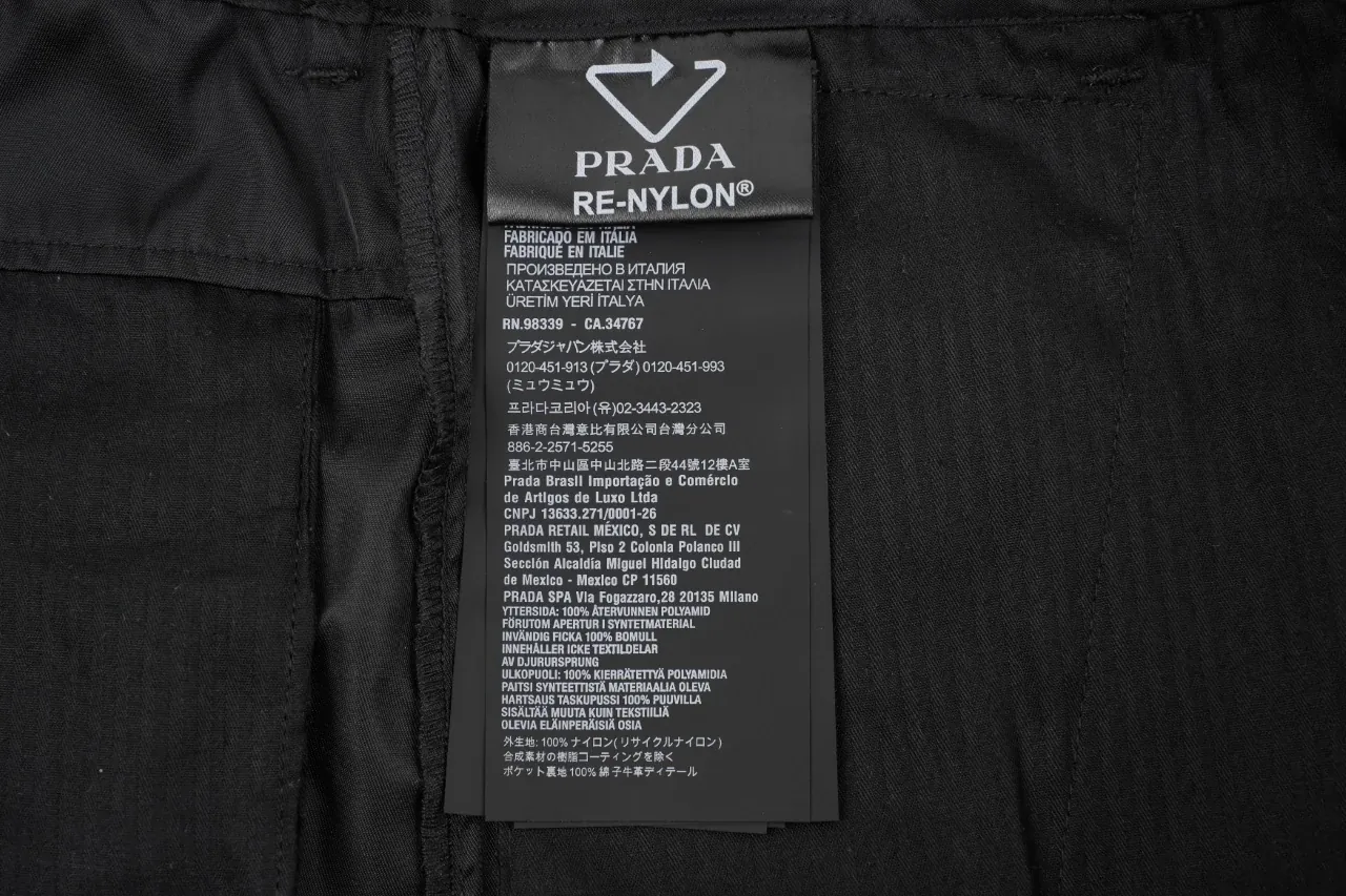 Prada Black Nylon Triangle Logo Trousers product photo from LabelPicks