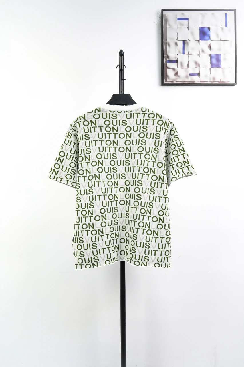 Louis Vuitton Grey Green Letter Jacquard T-Shirt product photo from LabelPicks