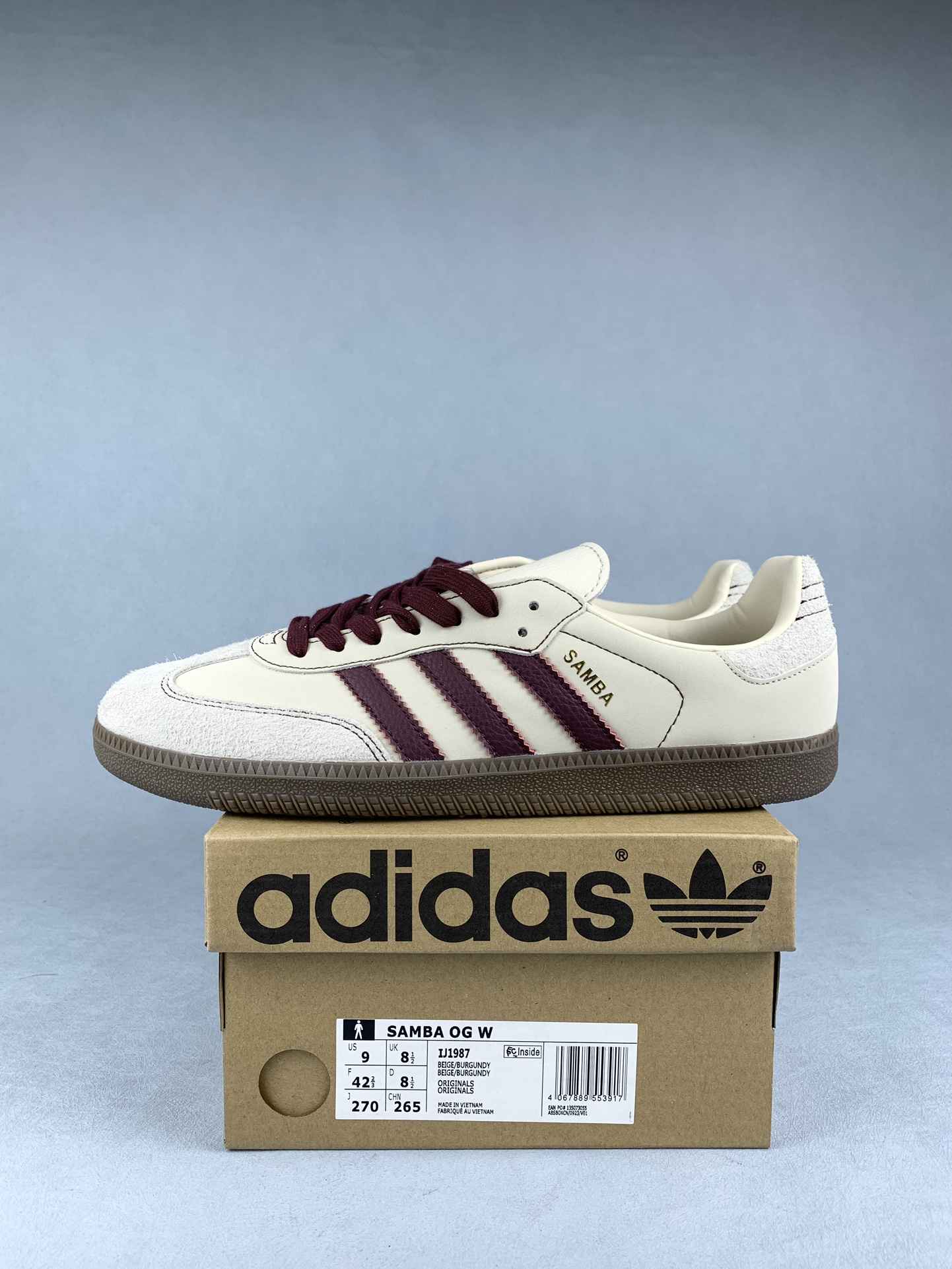adidas Samba OG Beige Burgundy Shoes
